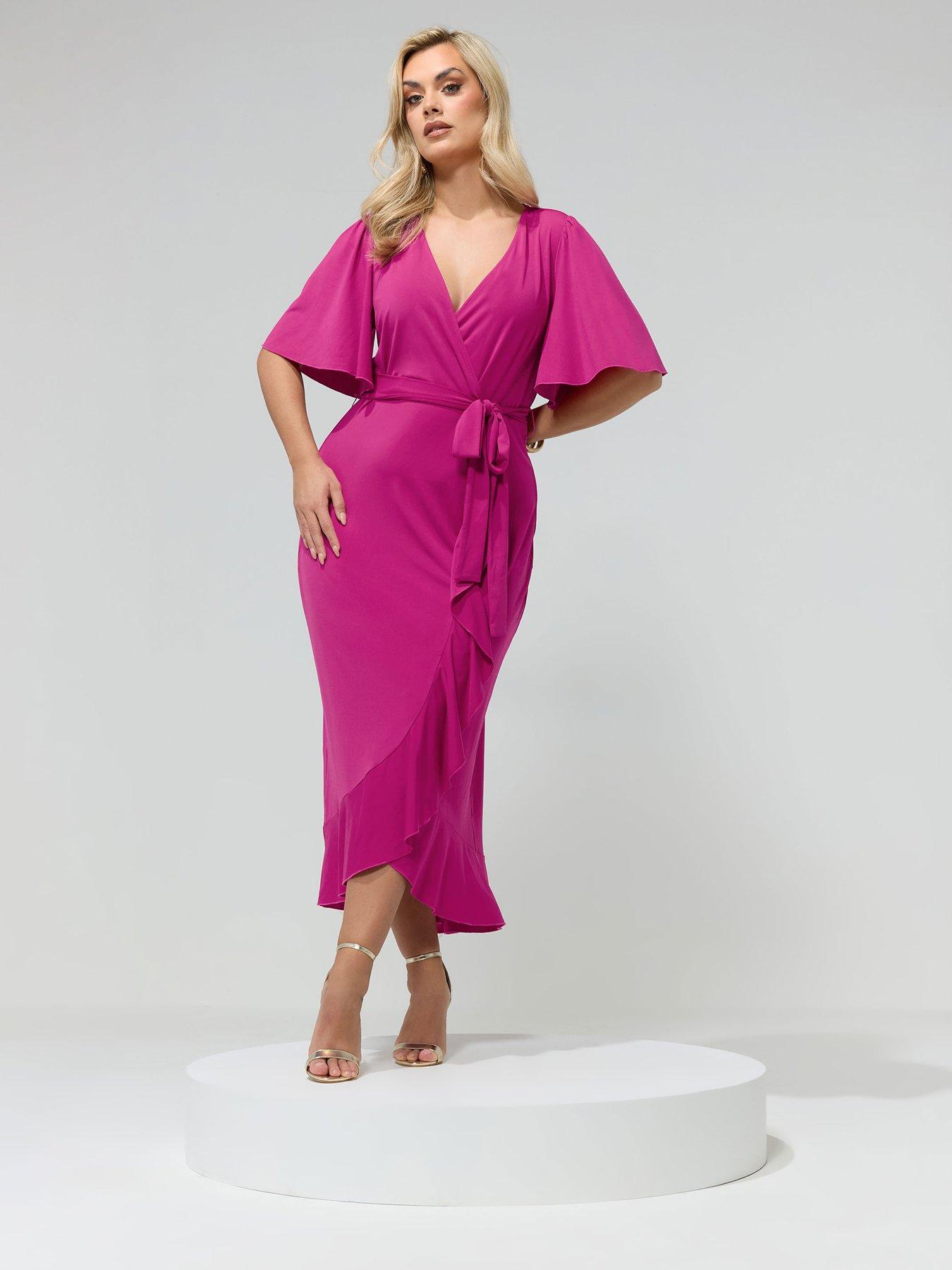 Yours Curve Wrap Ruffle Dress