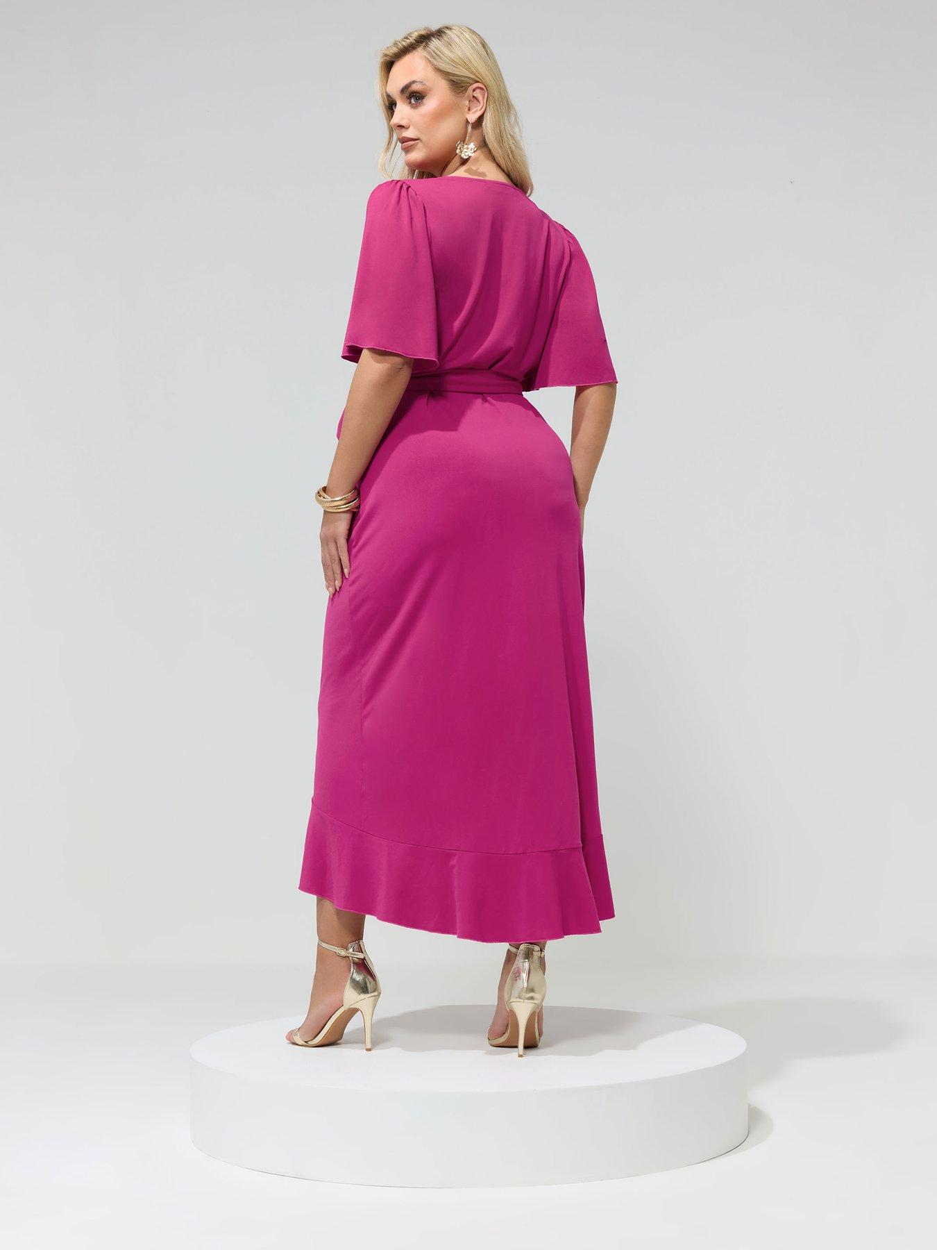  image of yours-curve-wrap-ruffle-dress