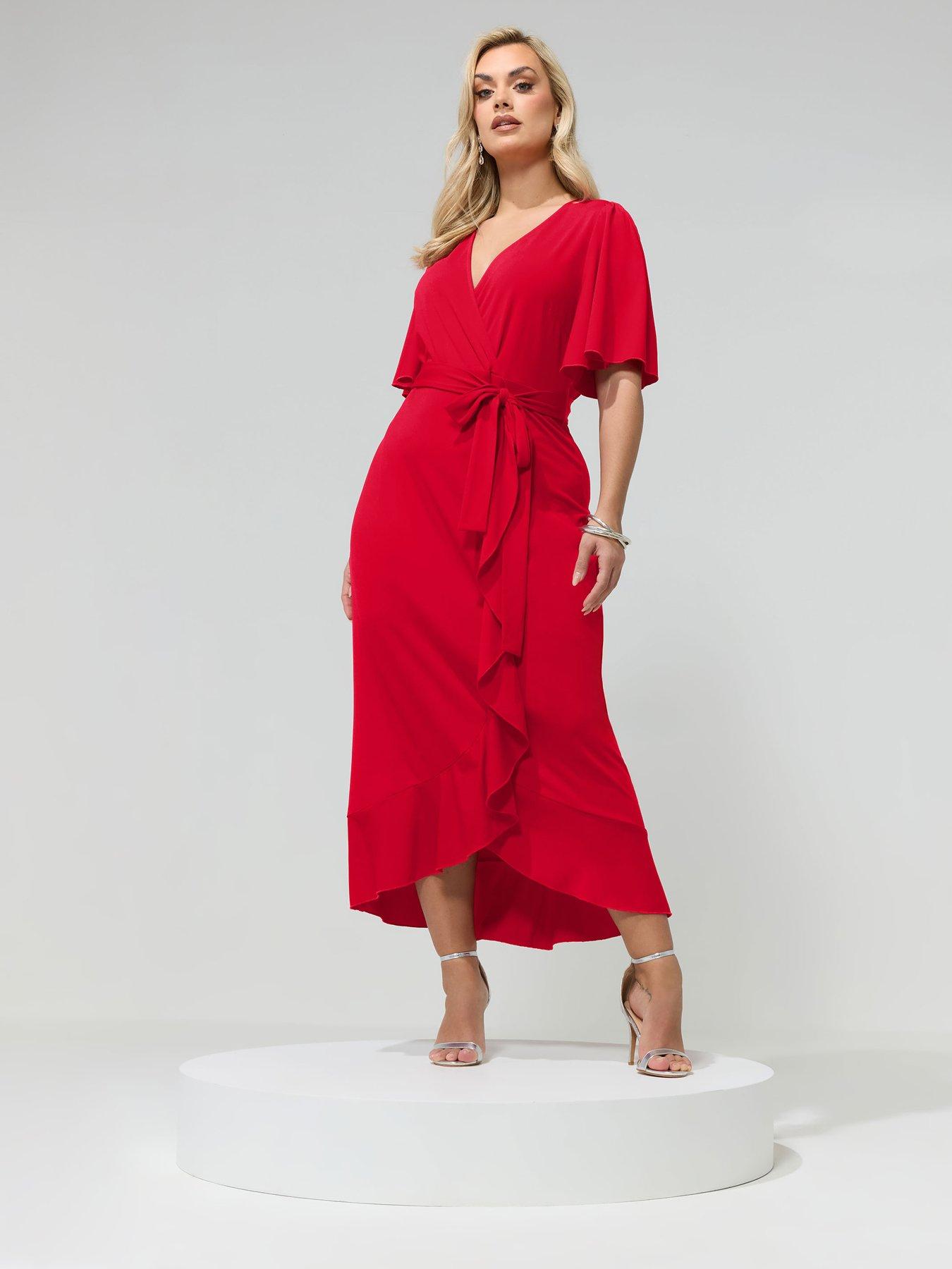  image of yours-curve-wrap-ruffle-dress