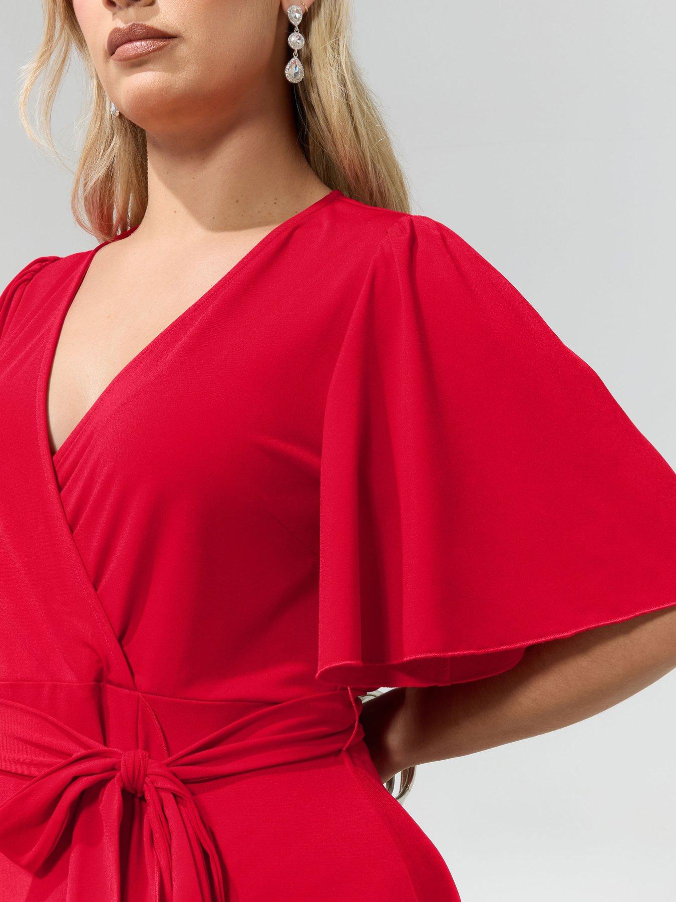  image of yours-curve-wrap-ruffle-dress