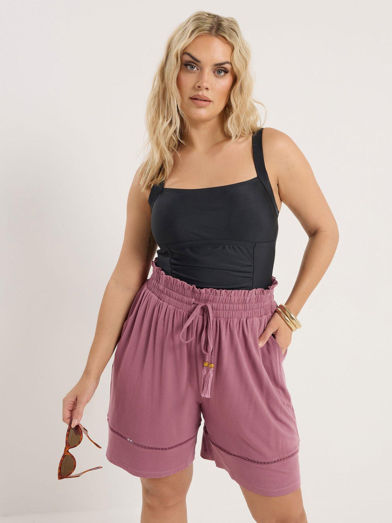  image of yours-curve-ladder-insert-shorts-pink