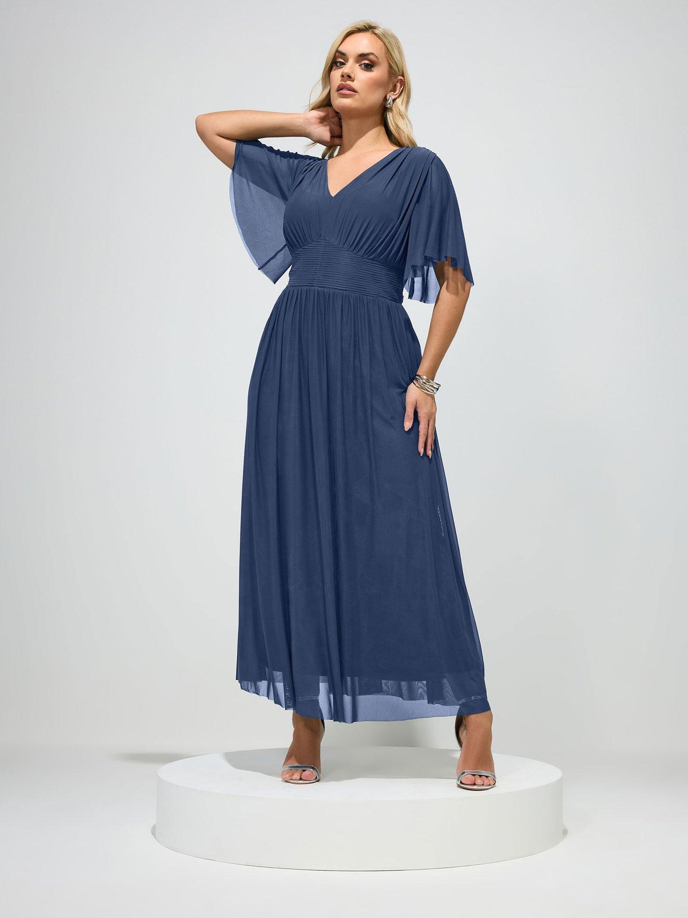 Yours Curve Pleated Gathered V-neck Maxi Dress