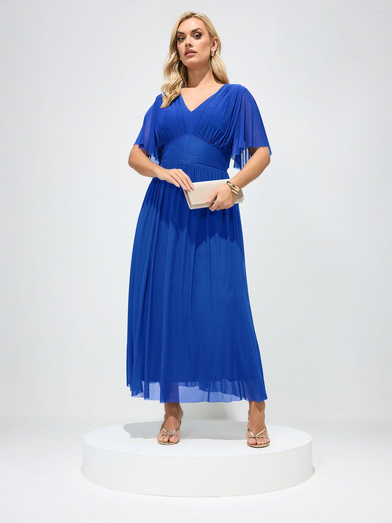 Yours Curve Pleated Gathered V-neck Maxi Dress