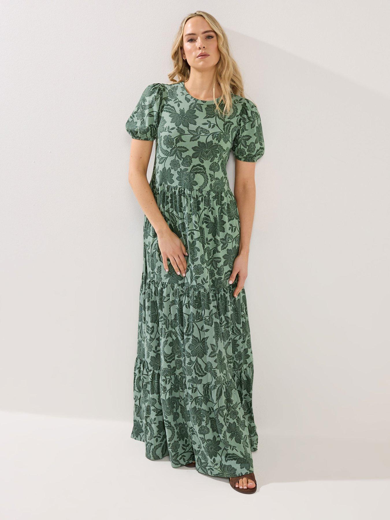 Long Tall Sally Floral Tiered Maxi Dress - Blue