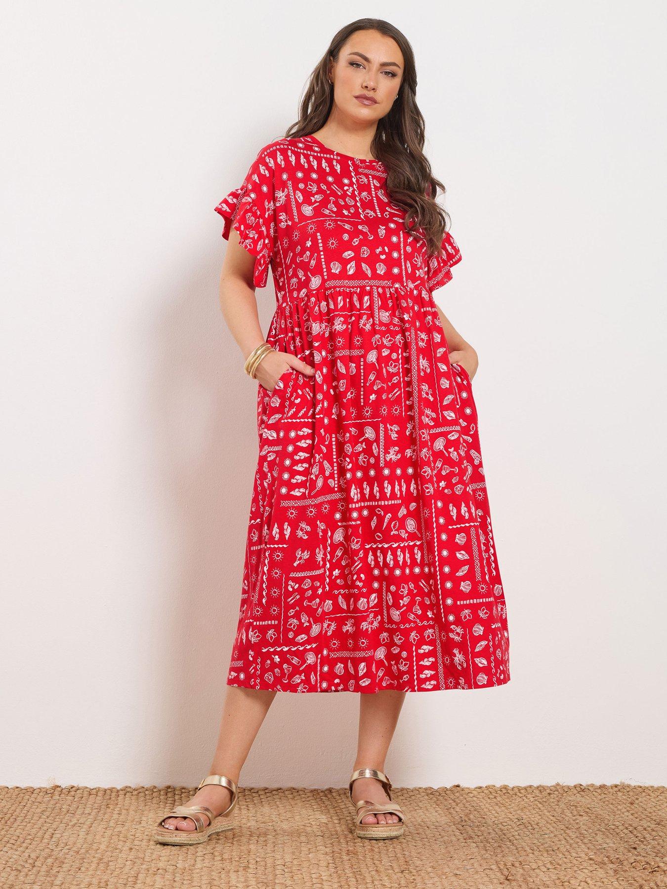 Yours Curve Frill Midaxi Dress