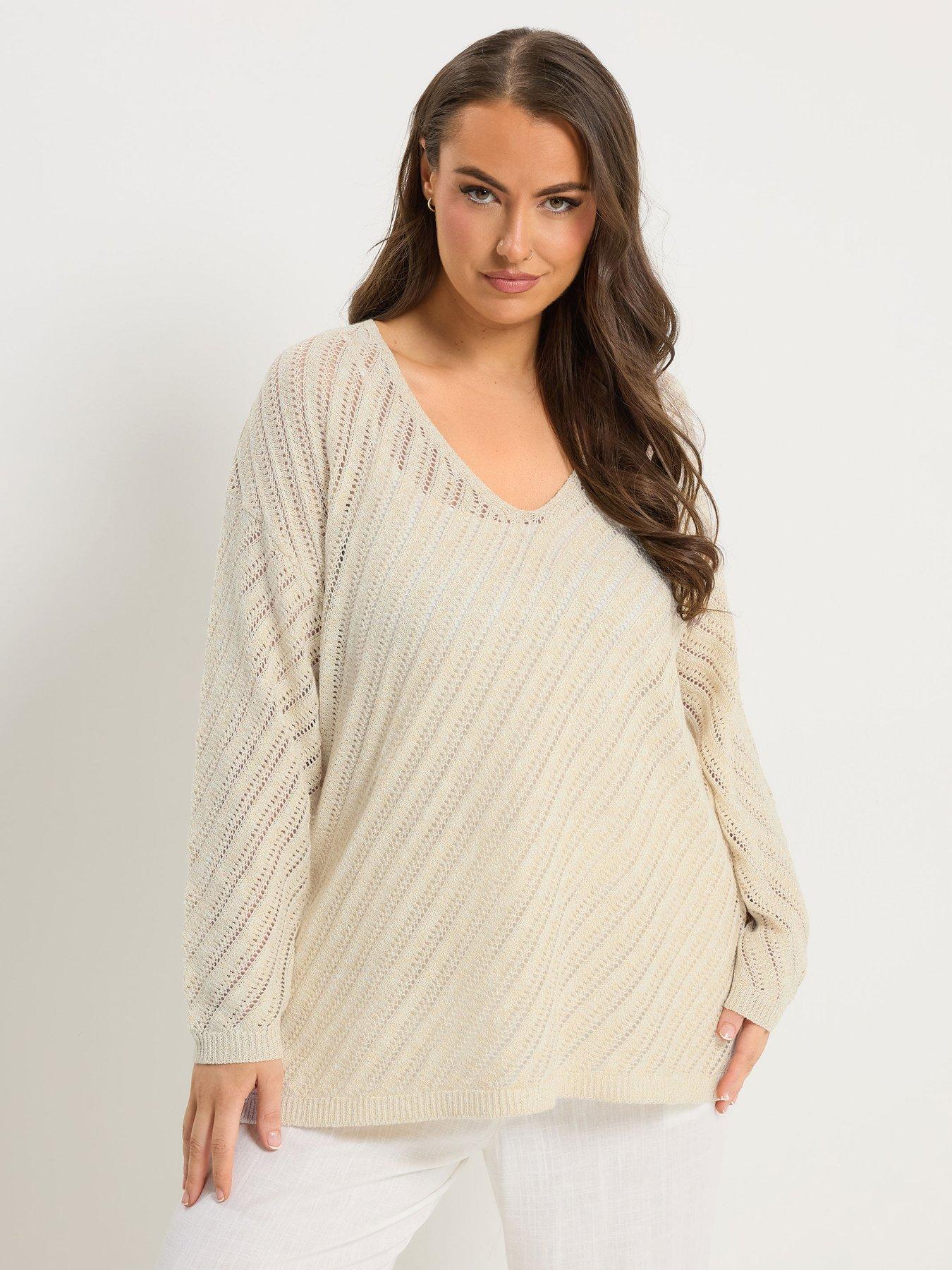 Yours Curve Long Sleeve Stitch Detail Jumper