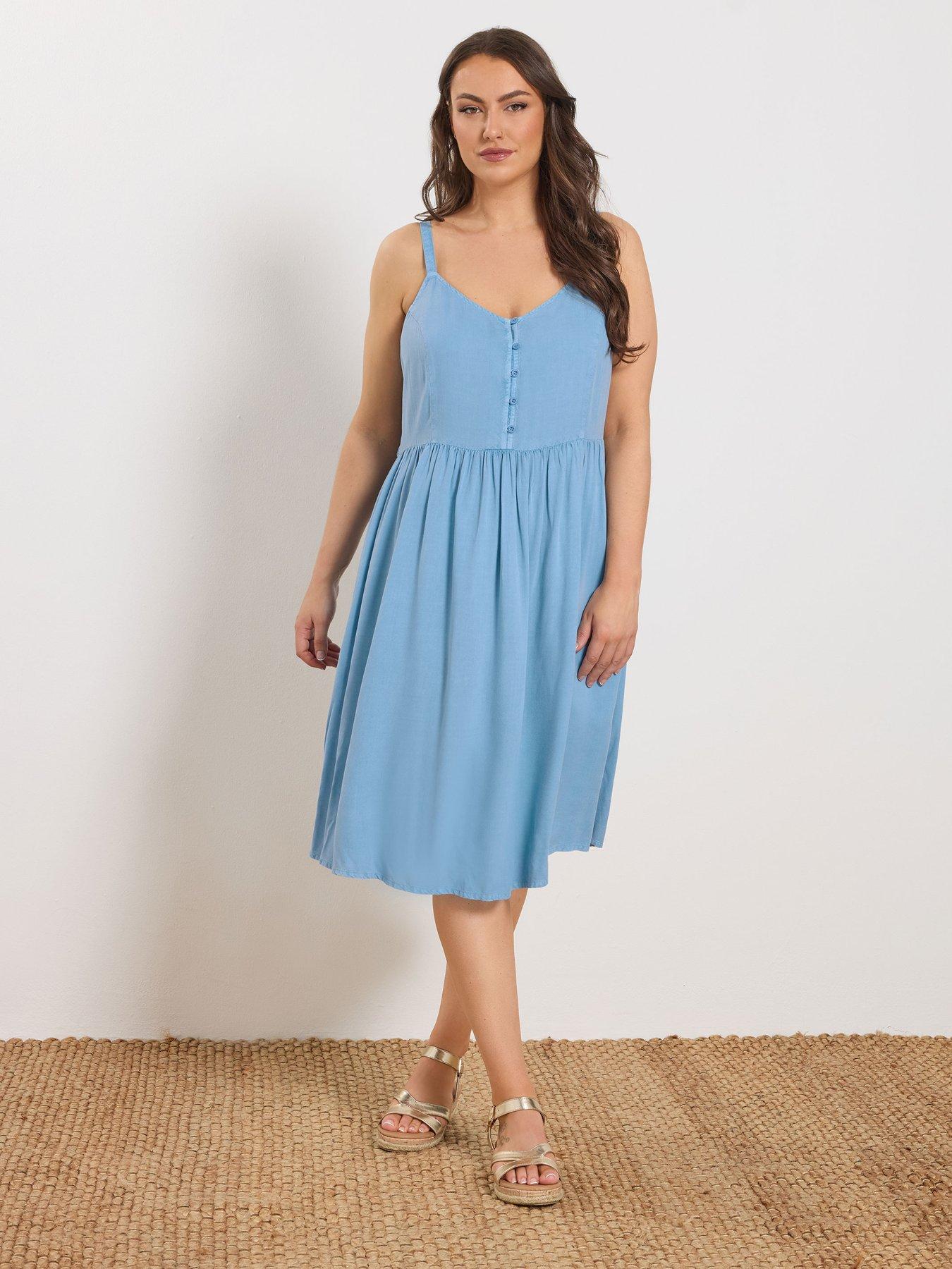 Image 3 of 5 of Yours Curve Strappy Sundress - Blue