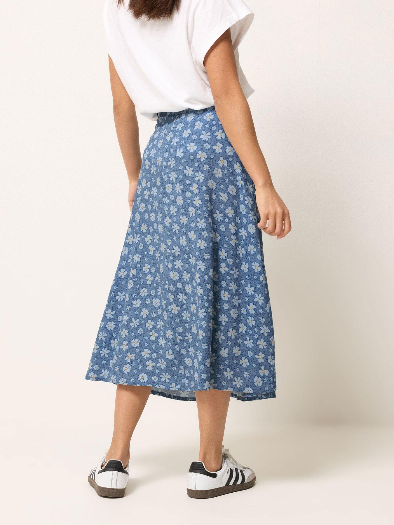 stillFront image of pixiegirl-petite-daisy-belted-midi-skirt-blue