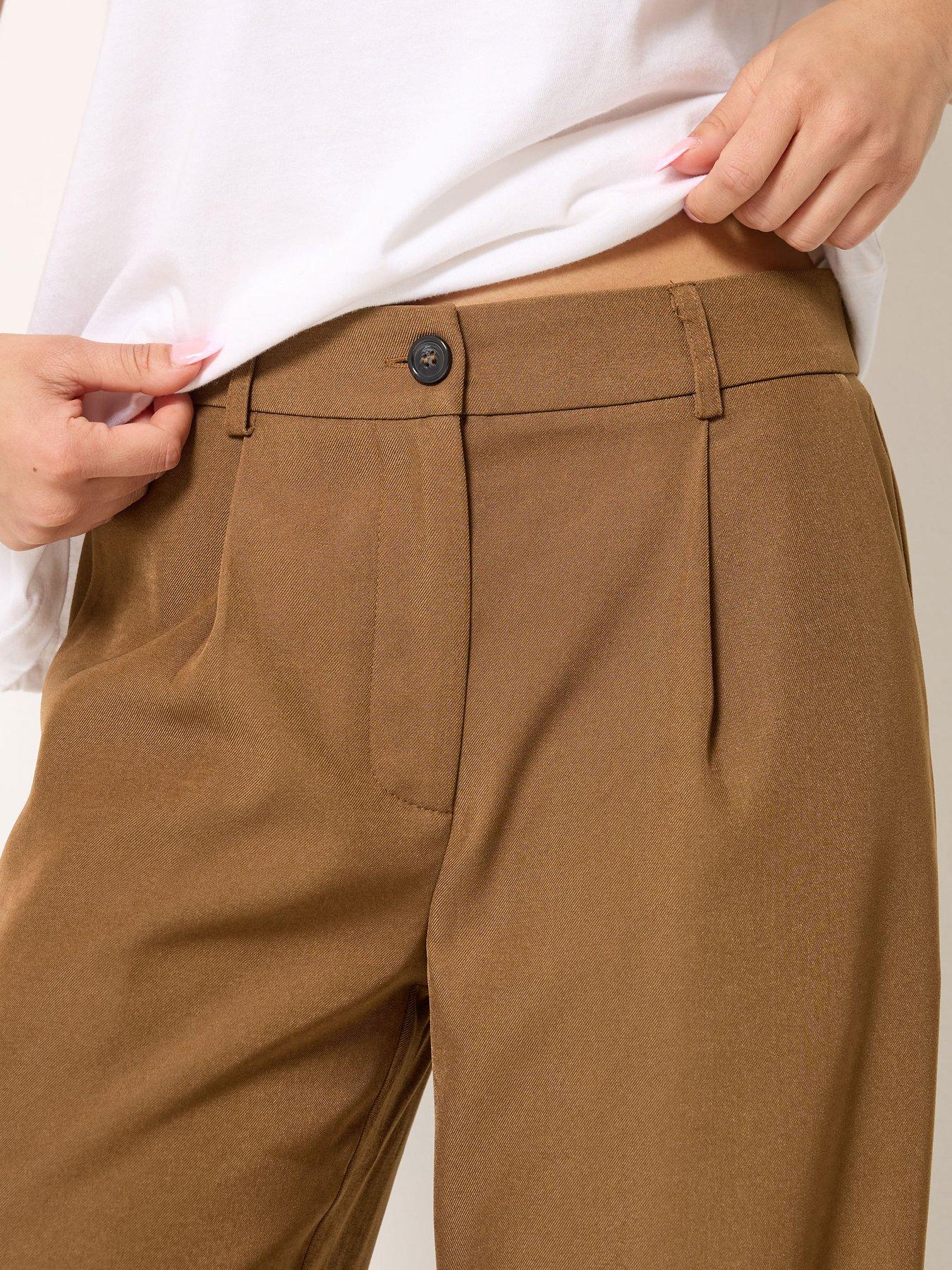  image of pixiegirl-petite-formal-wide-leg-trousers-brown