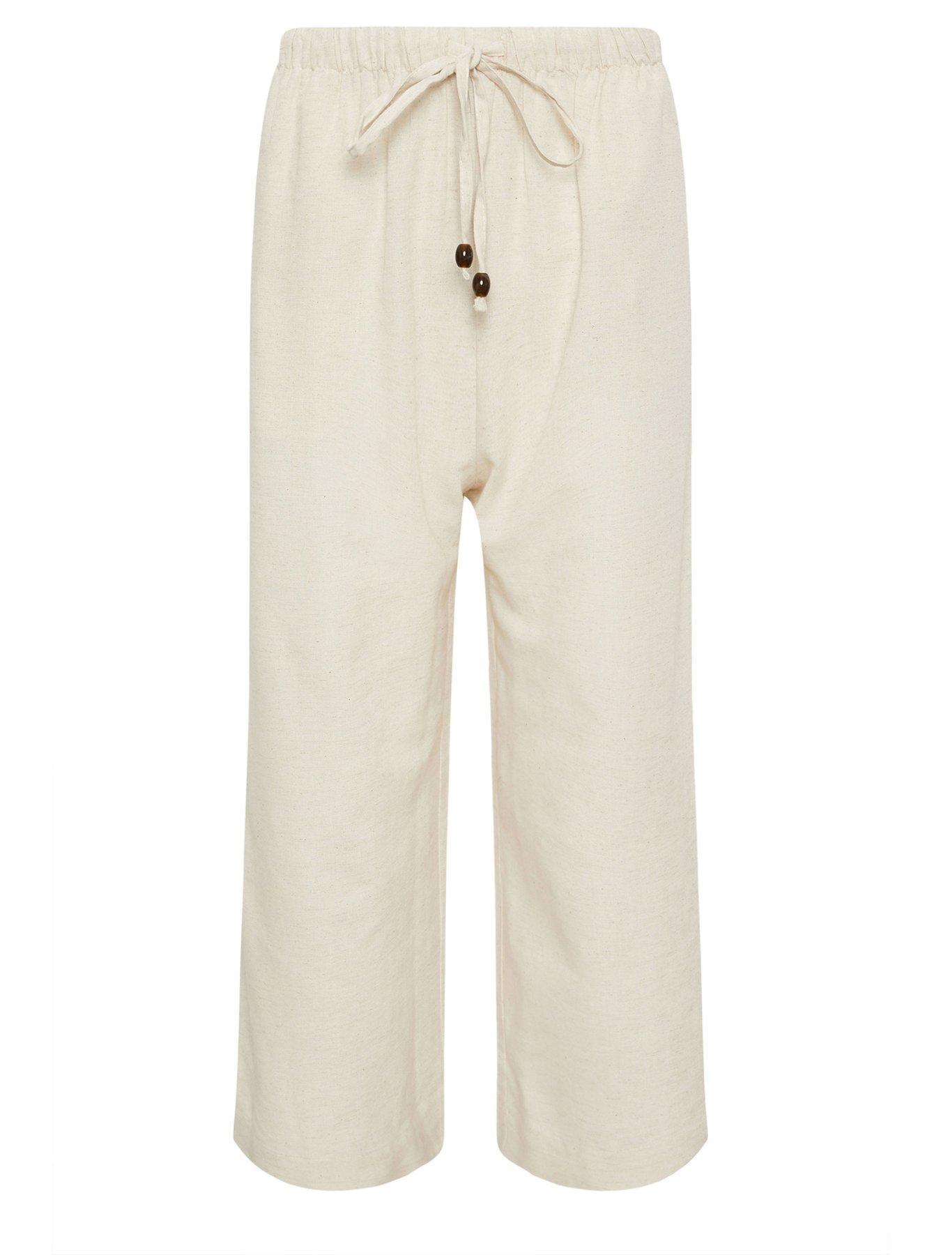  image of pixiegirl-petite-bead-drawstring-wide-leg-trousers-black