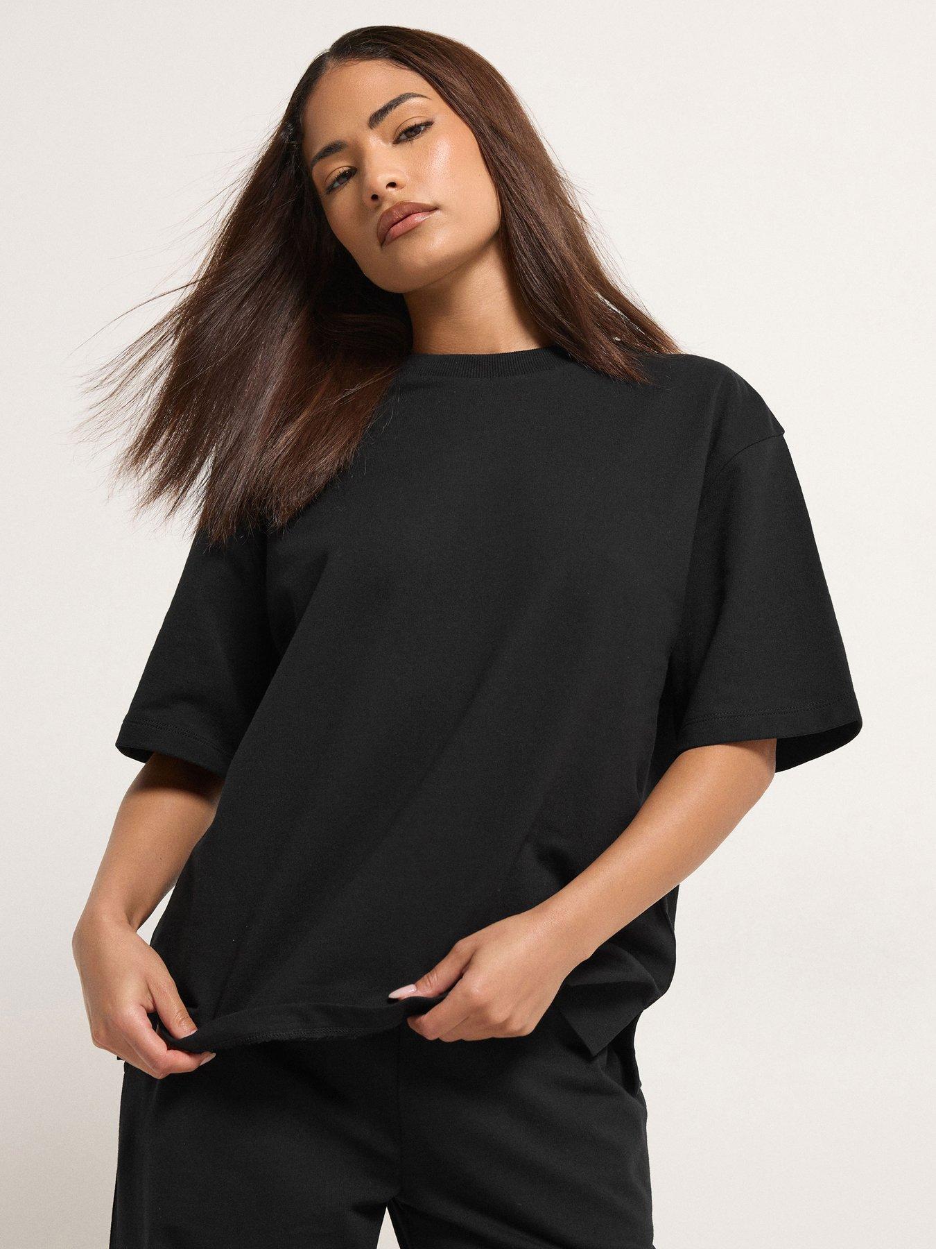 PixieGirl Petite Short Sleeve Sweat T-Shirt - Black