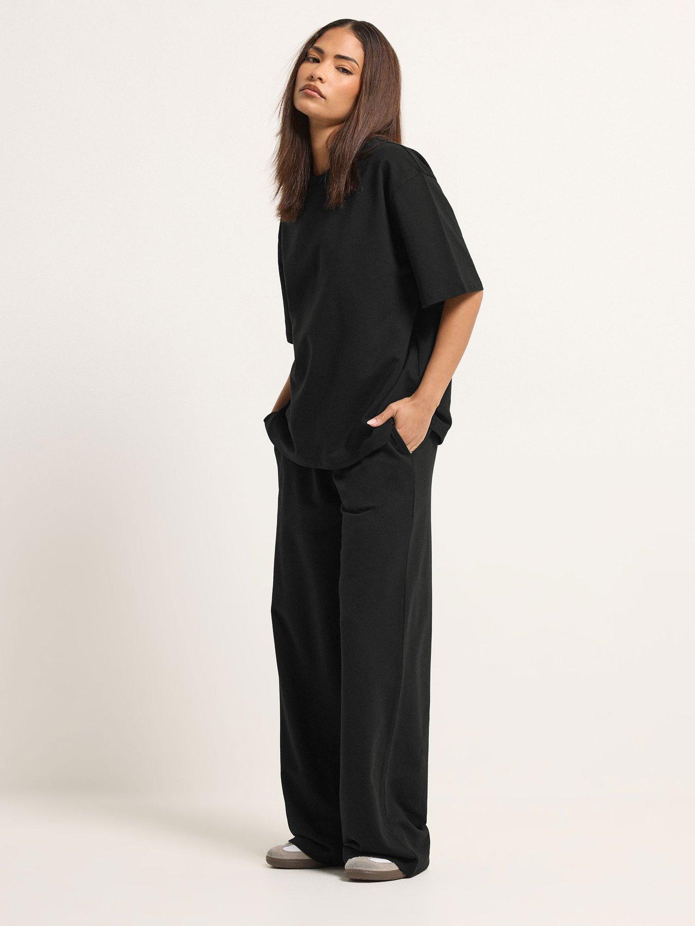  image of pixiegirl-petite-short-sleeve-sweat-t-shirt-black