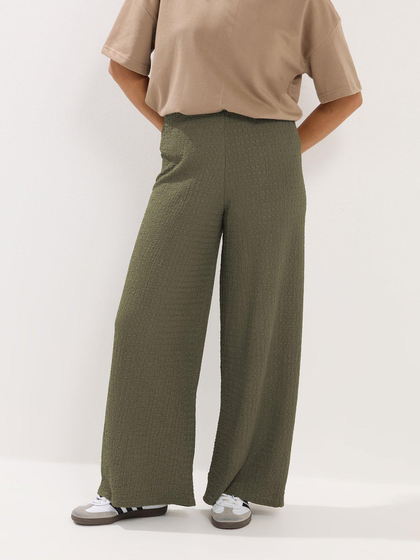 pixiegirl-petite-textured-wide-leg-trouser-green