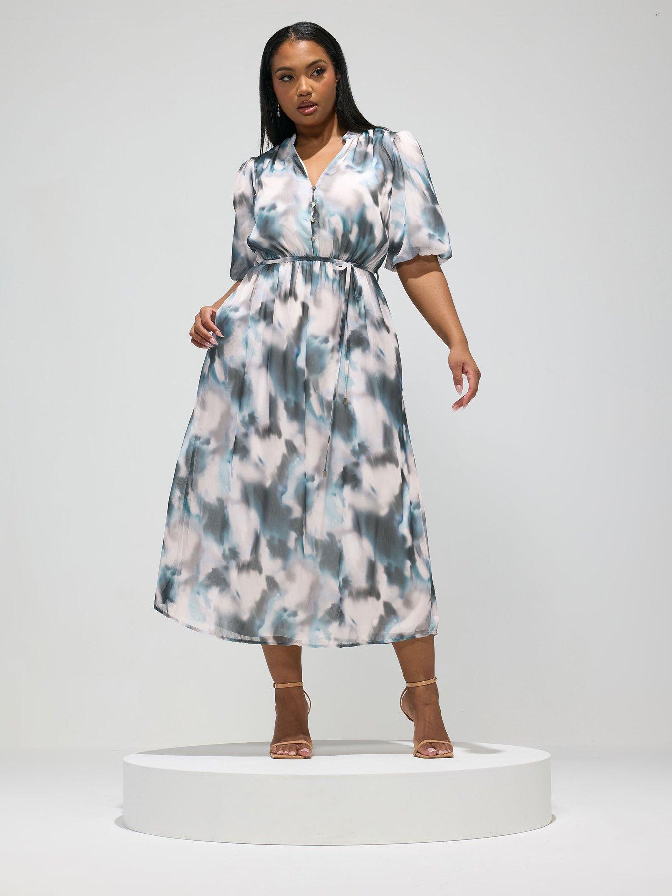 Yours Curve Abstract Print Shirt Dress
