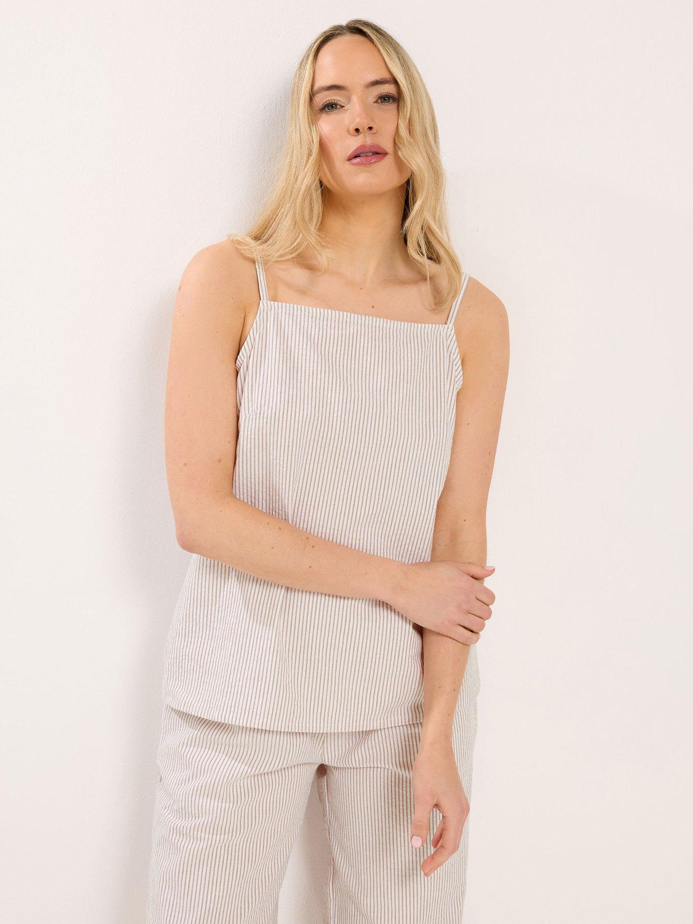 Long Tall Sally Stripe Vest - Cream