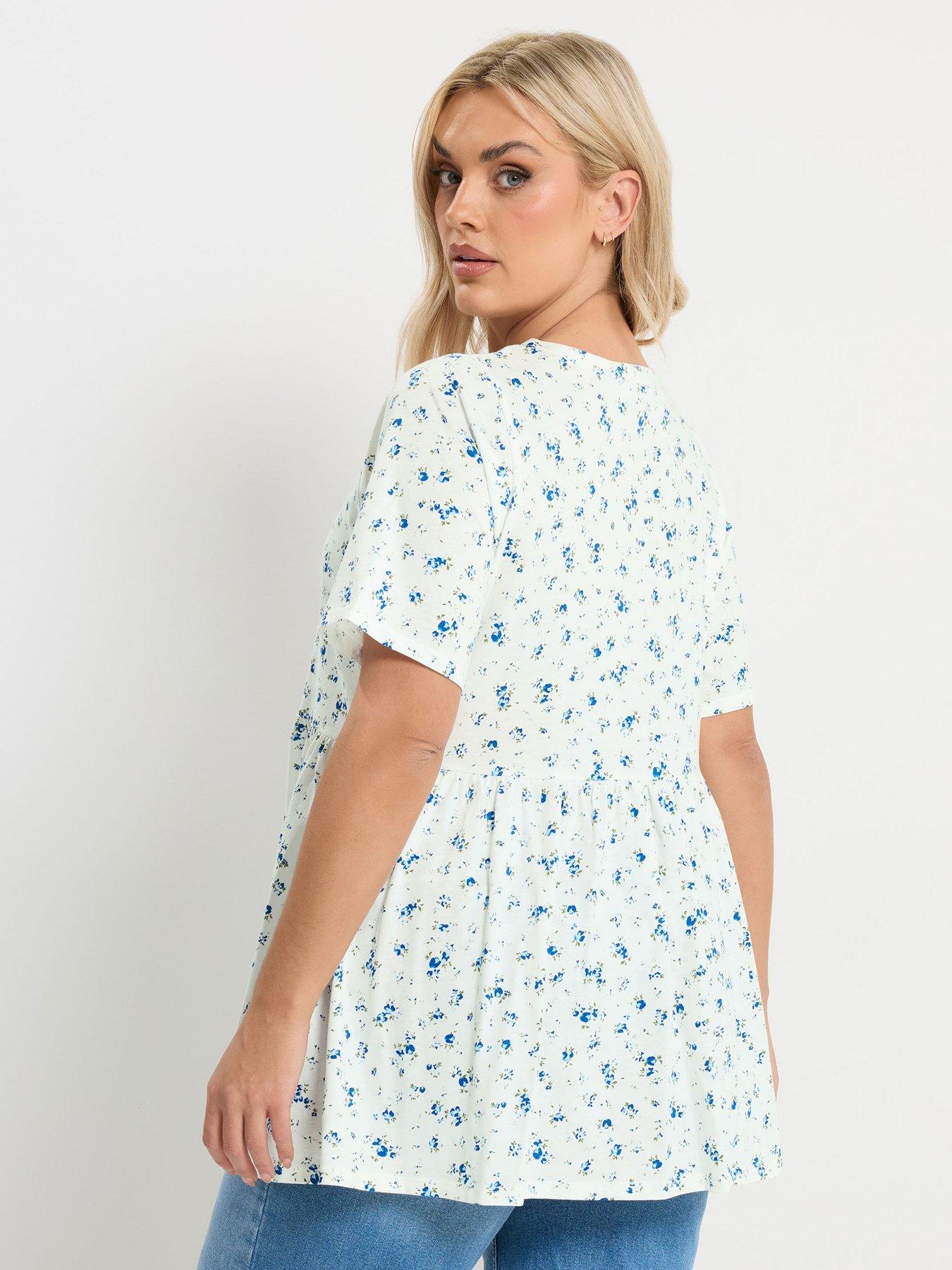 stillFront image of yours-curve-bow-front-peplum-top