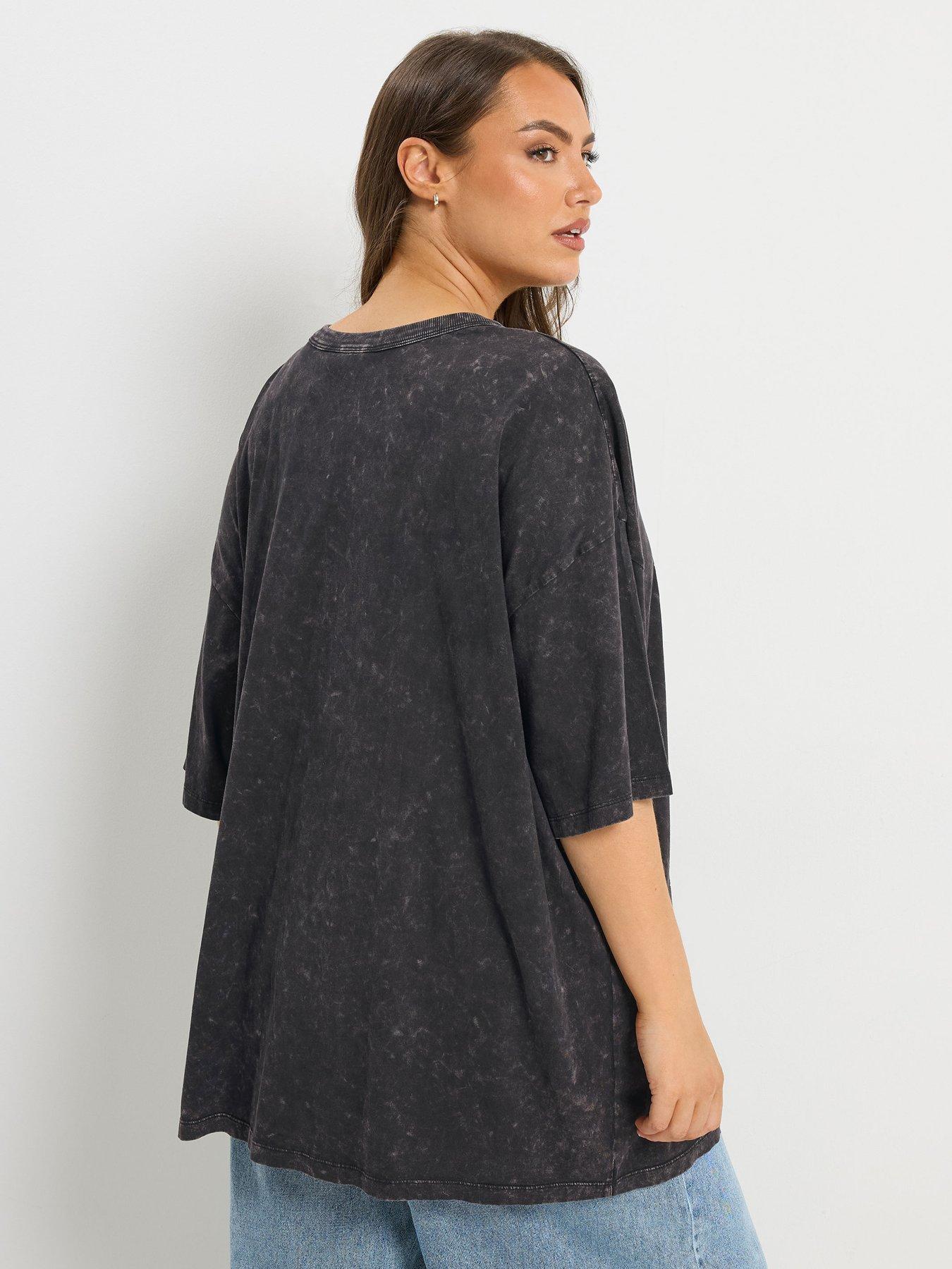  image of yours-curve-placement-boxy-t-shirt-grey