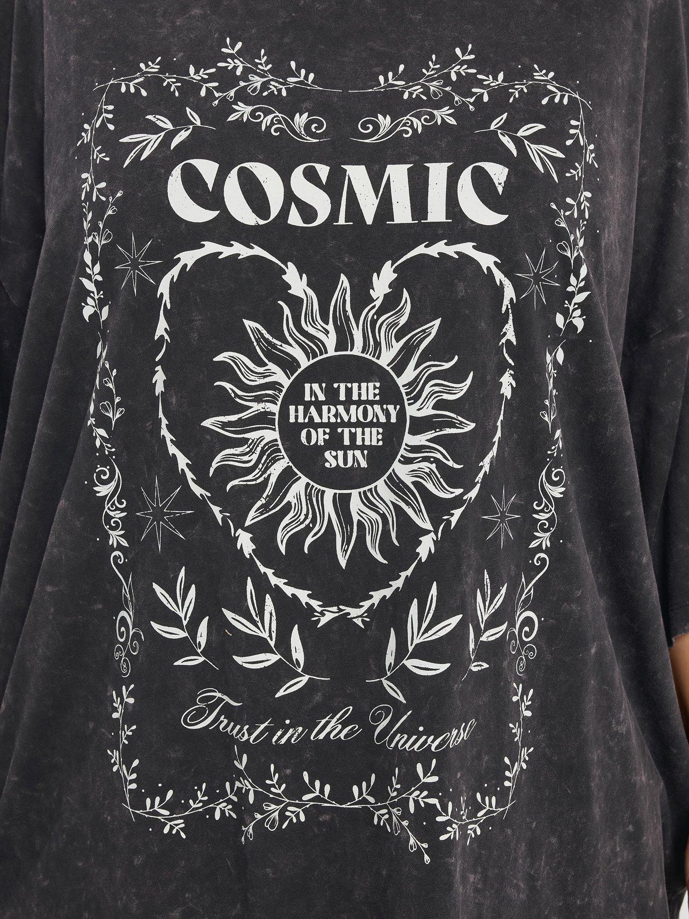  image of yours-curve-placement-boxy-t-shirt-grey