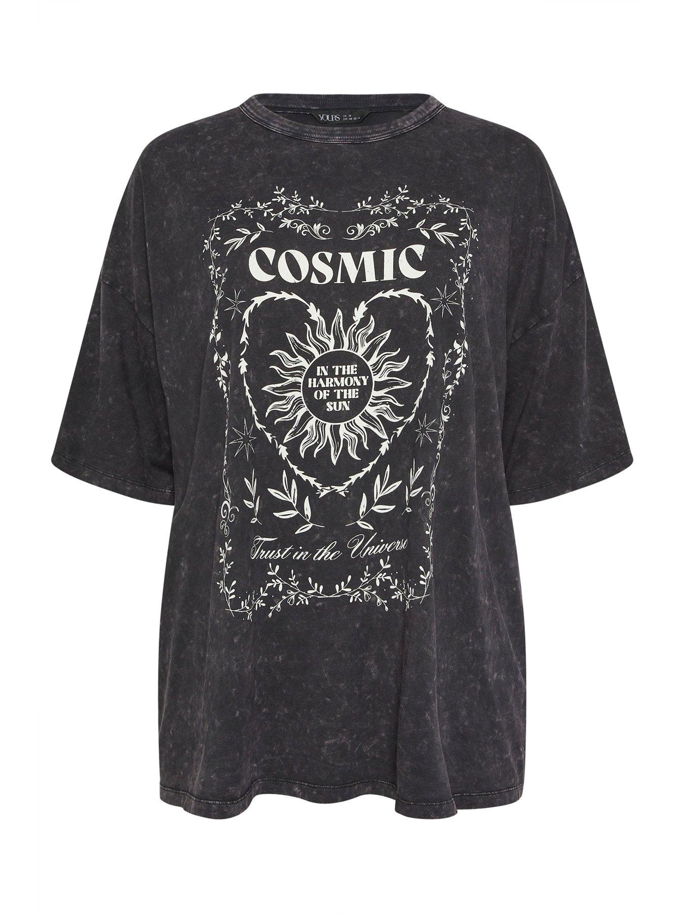  image of yours-curve-placement-boxy-t-shirt-grey