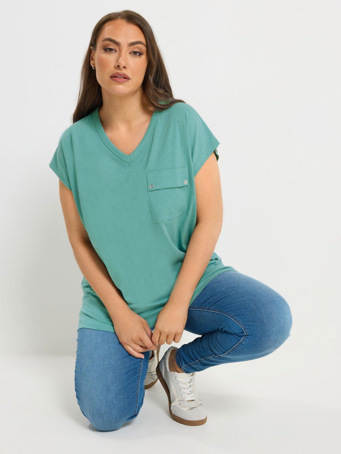 Yours Curve Stud Pocket T-shirt