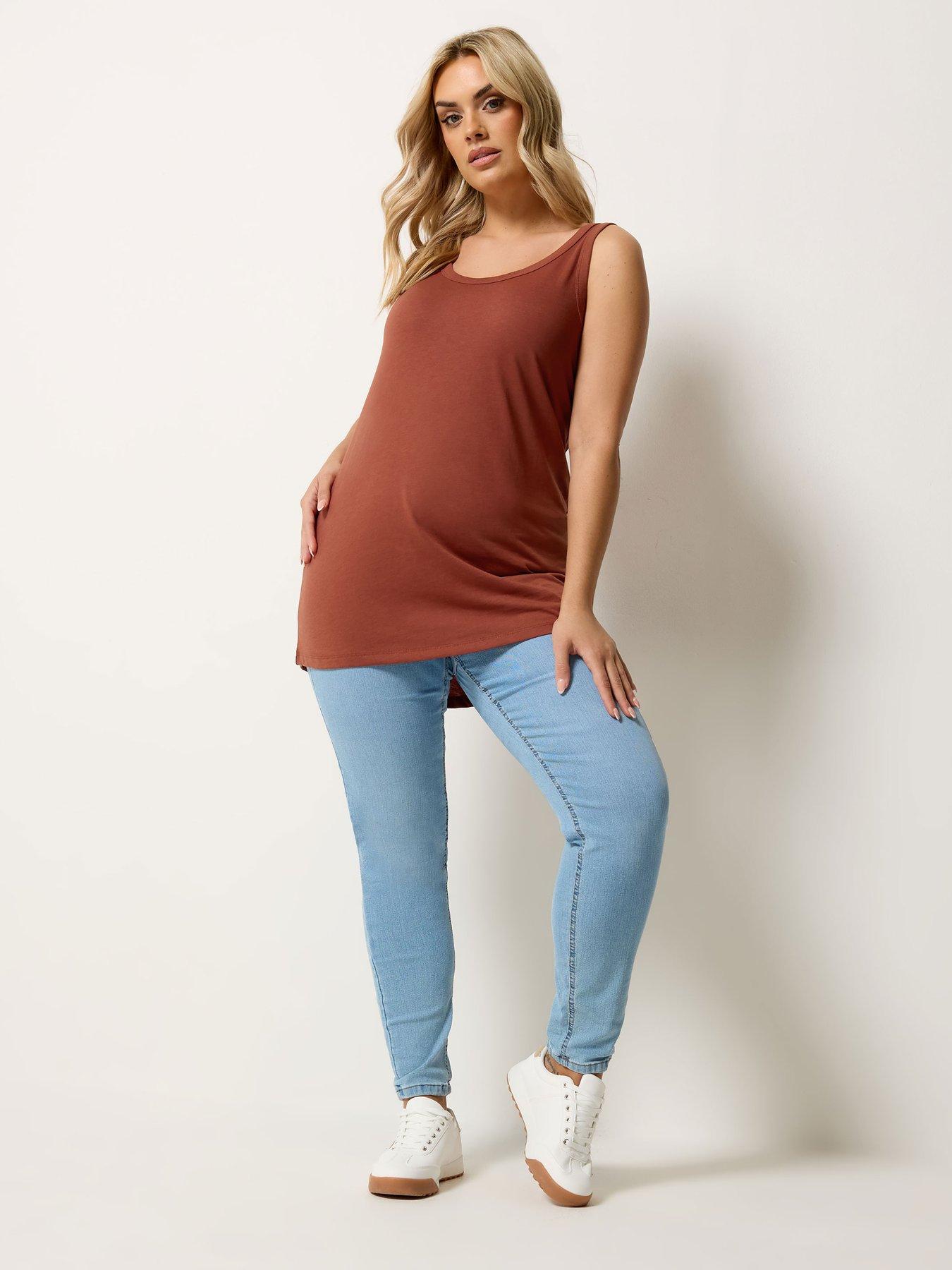  image of yours-curve-3-pack-core-basic-vest-colour-multi