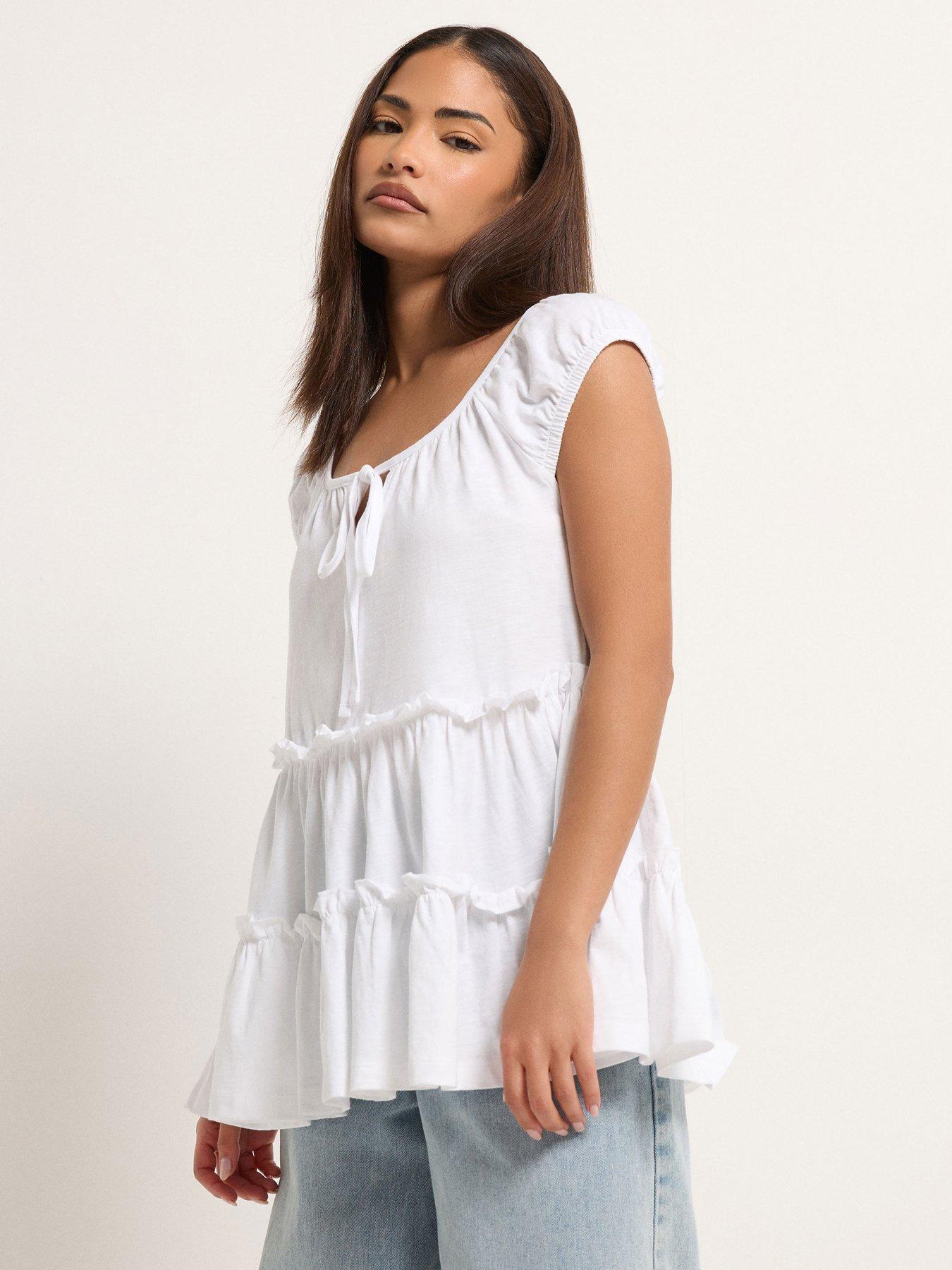 PixieGirl Petite Short Sleeve Tiered Top