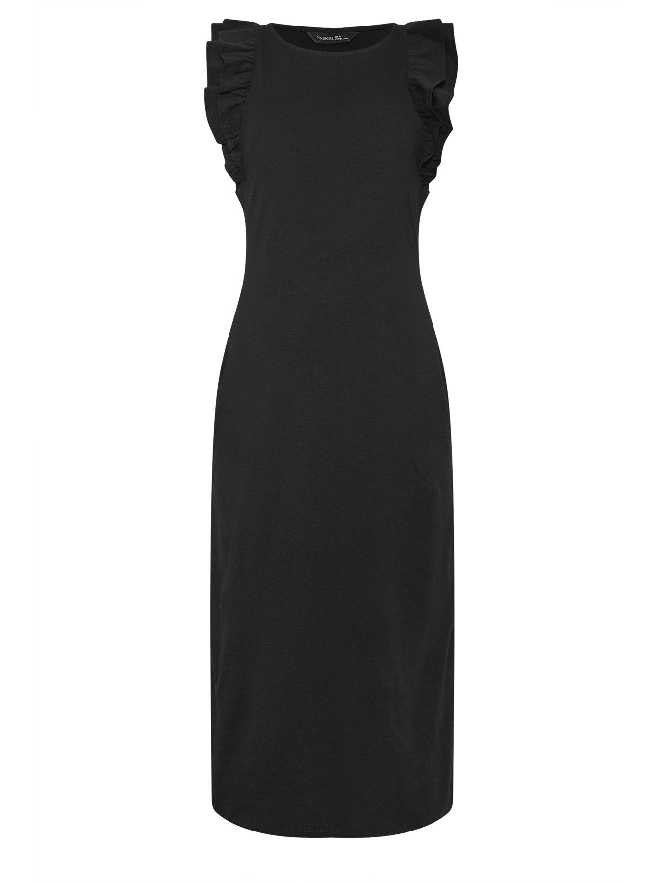 Image 6 of 6 of PixieGirl Petite Frill Shoulder Maxi Dress