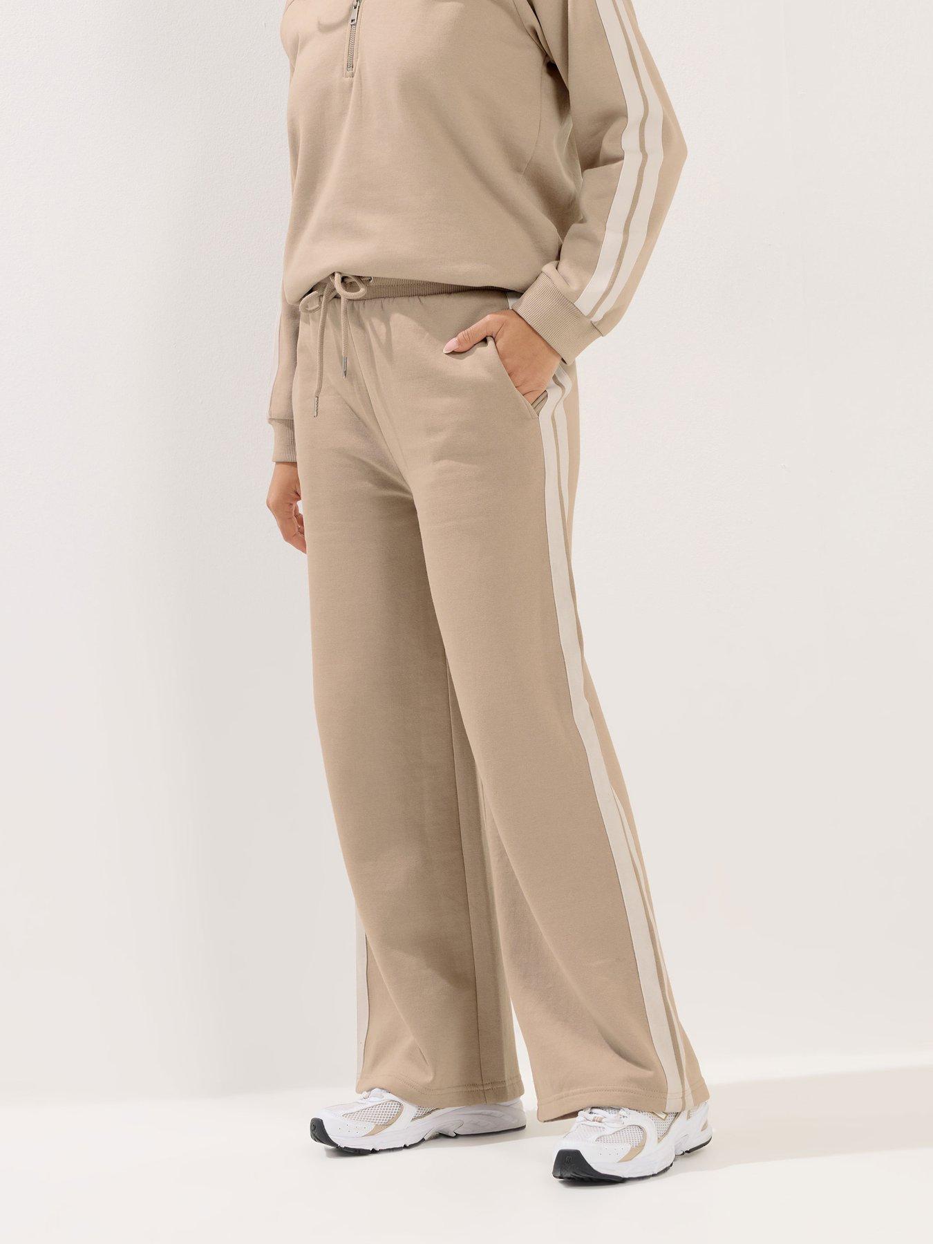 PixieGirl Petite 2 Side Stripe Wide Leg Joggers