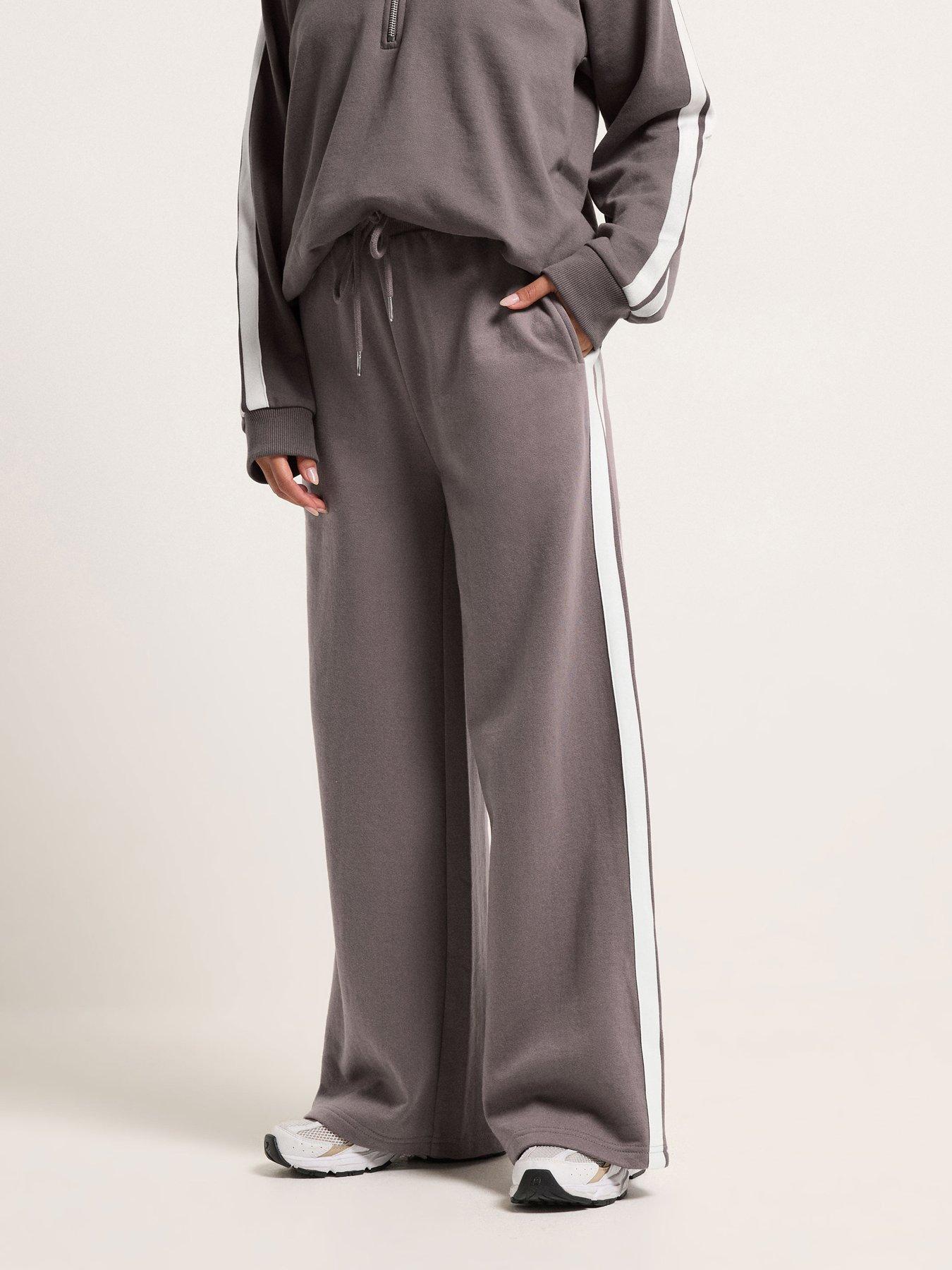 PixieGirl Petite 2 Side Stripe Wide Leg Joggers