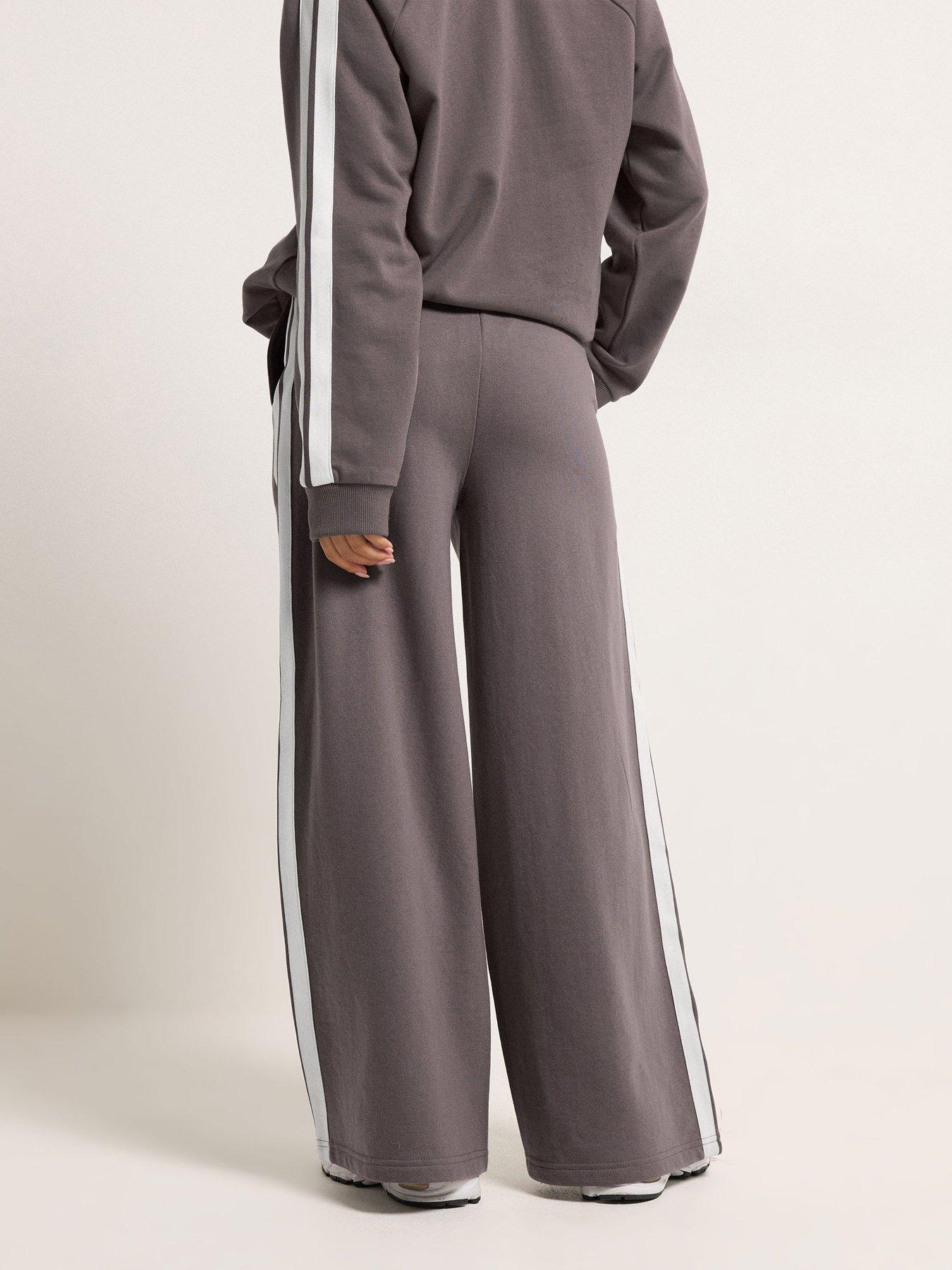 stillFront image of pixiegirl-petite-2-side-stripe-wide-leg-joggers