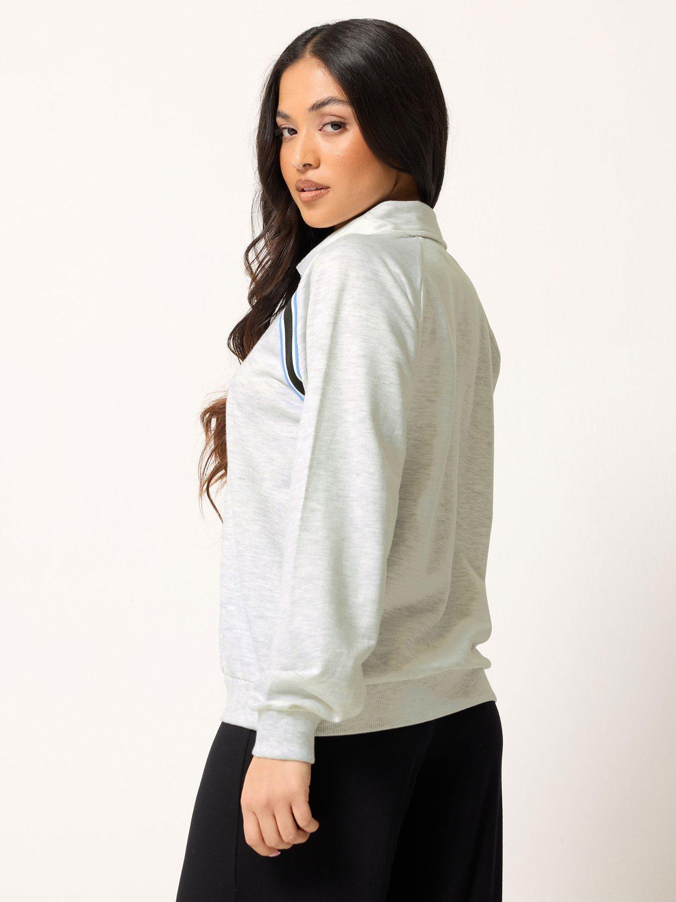 stillFront image of pixiegirl-petite-collar-stripe-sweatshirt
