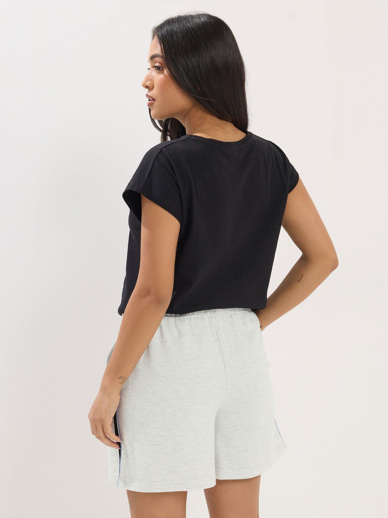  image of pixiegirl-petite-side-stripe-shorts-grey