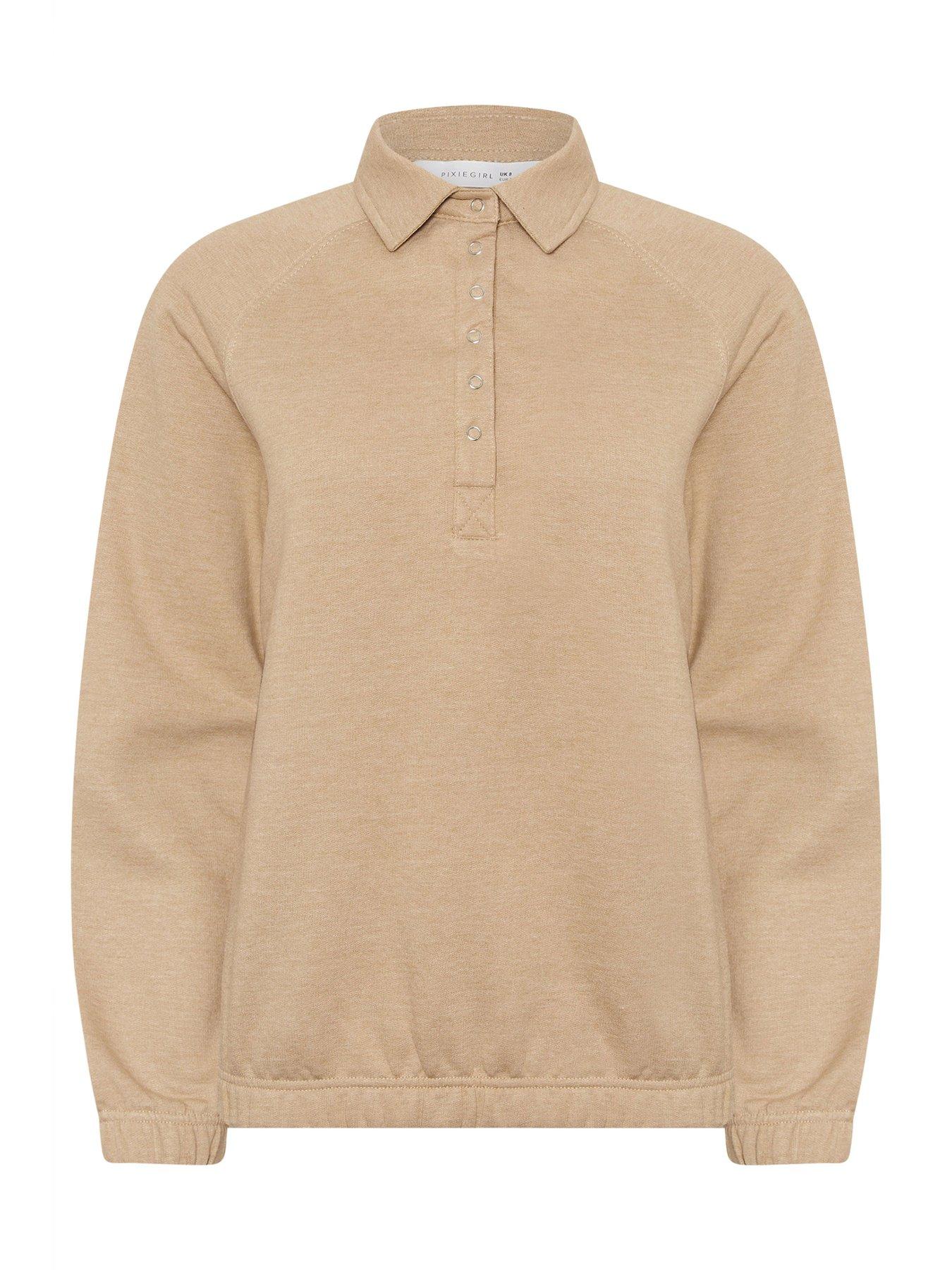  image of pixiegirl-petite-collar-sweatshirt-cream