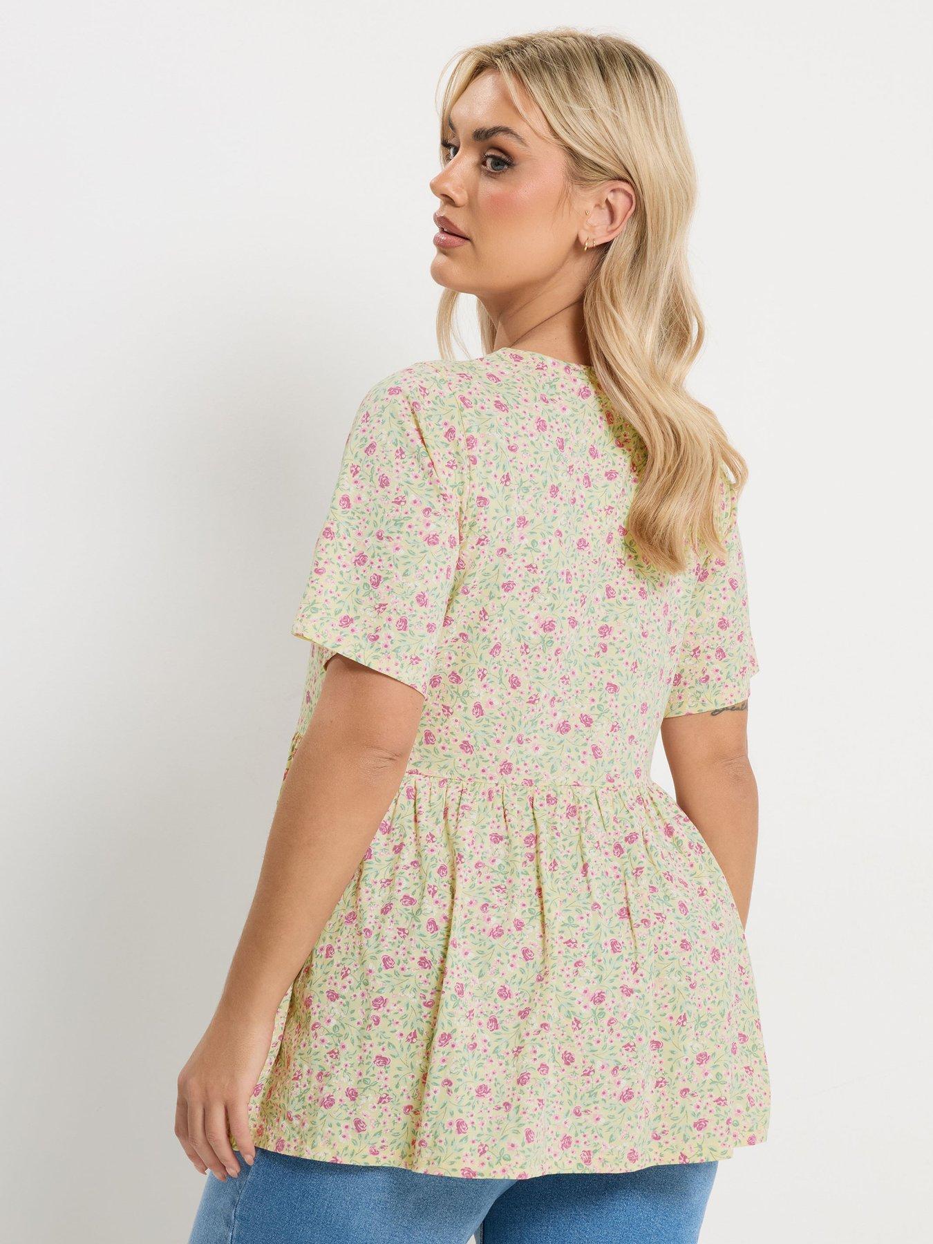 Image 2 of 5 of Yours Curve Bow Front Peplum Top