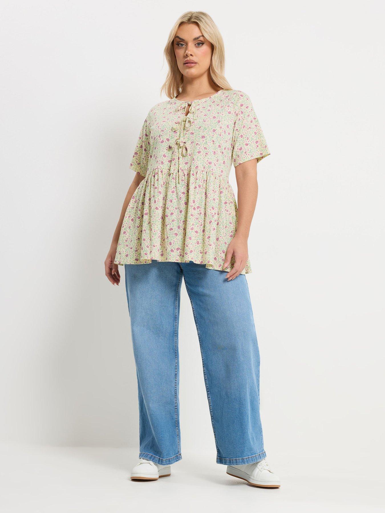 Image 3 of 5 of Yours Curve Bow Front Peplum Top
