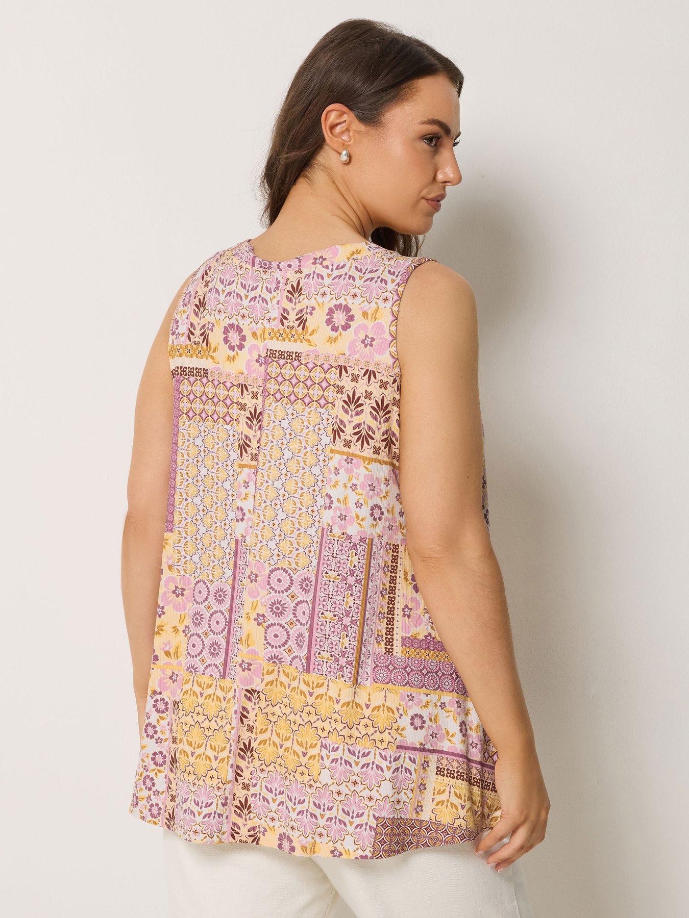 stillFront image of yours-curve-rib-swing-printed-vest