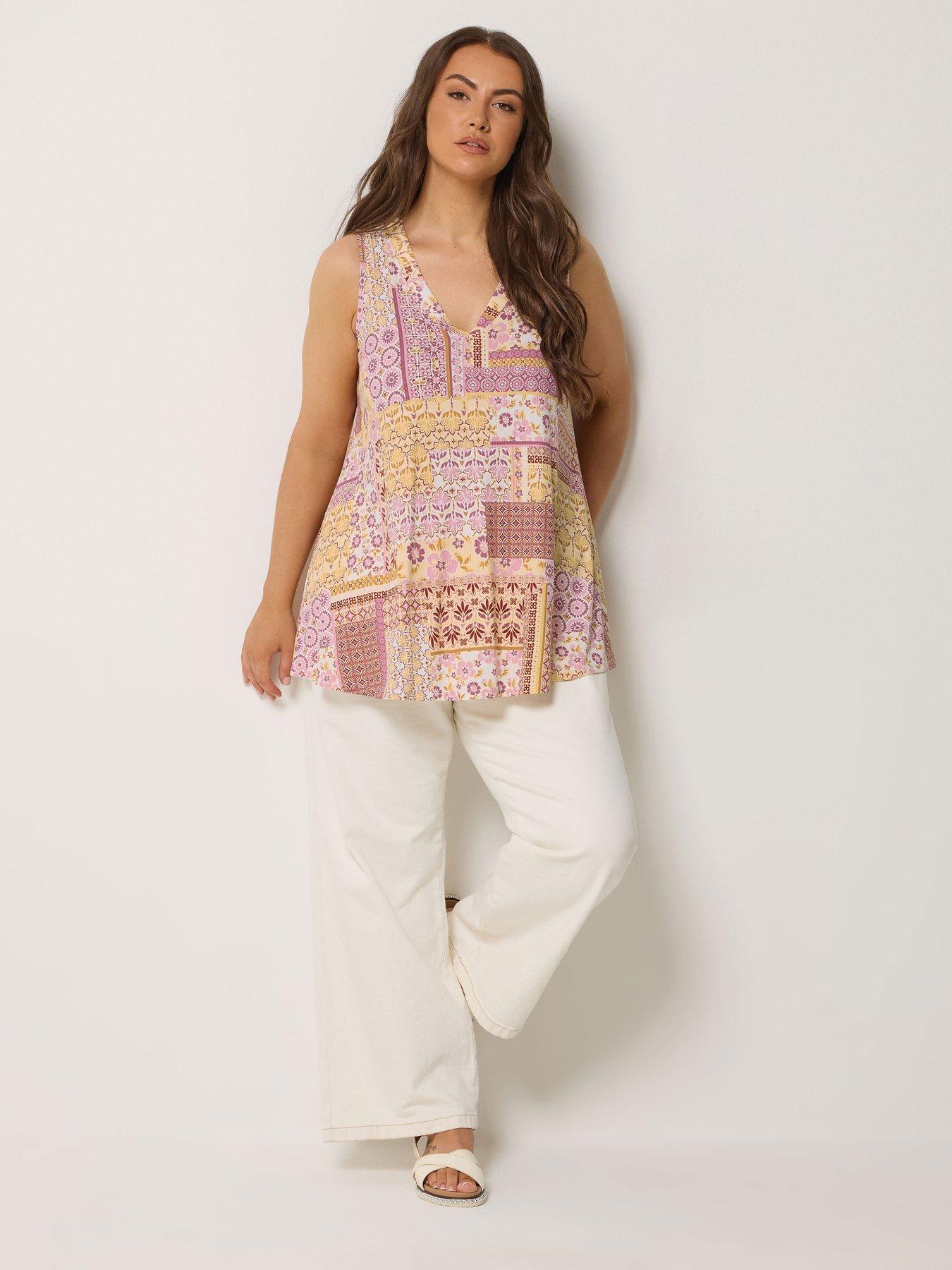  image of yours-curve-rib-swing-printed-vest