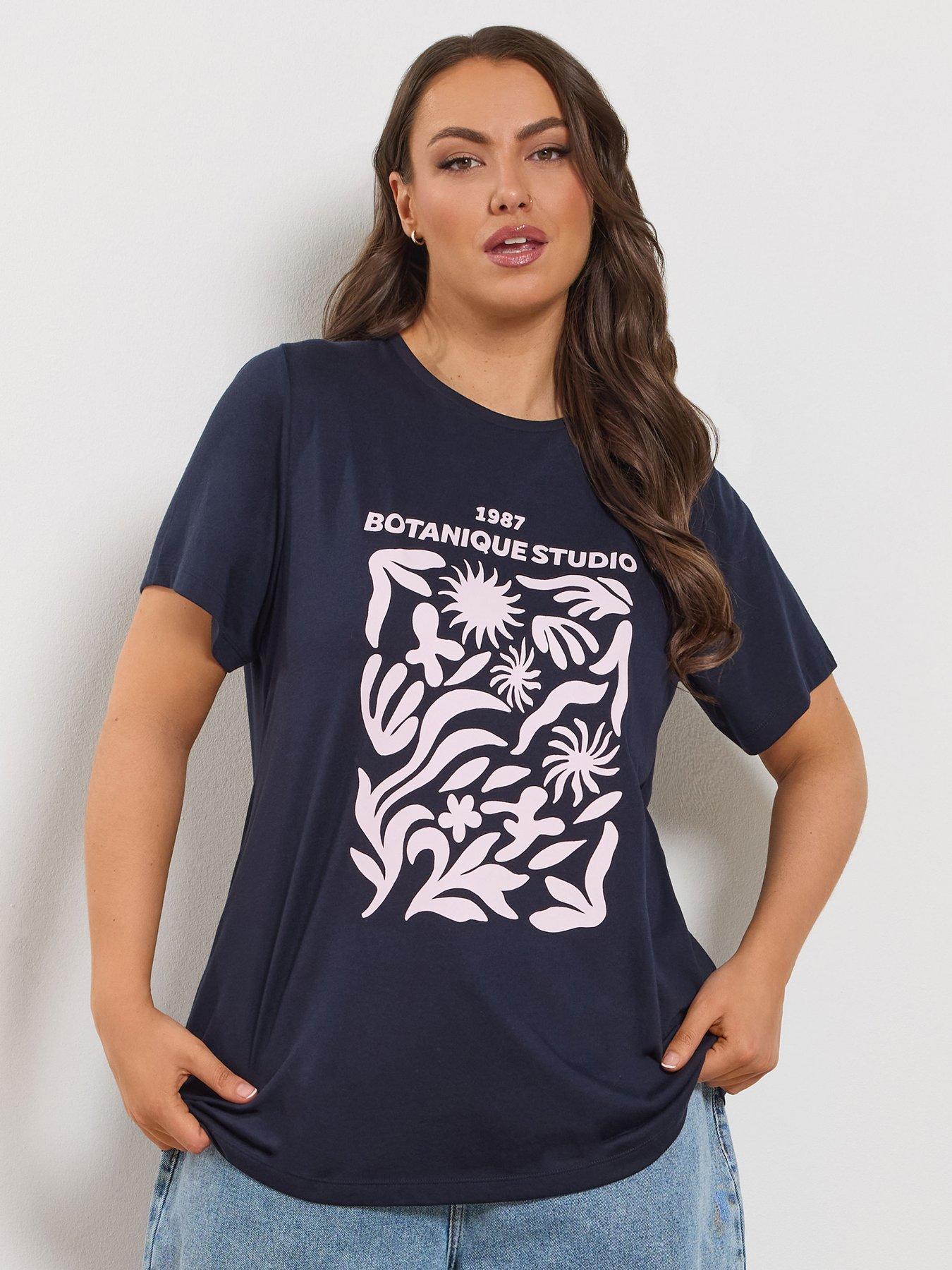 front image of yours-curve-placement-t-shirt