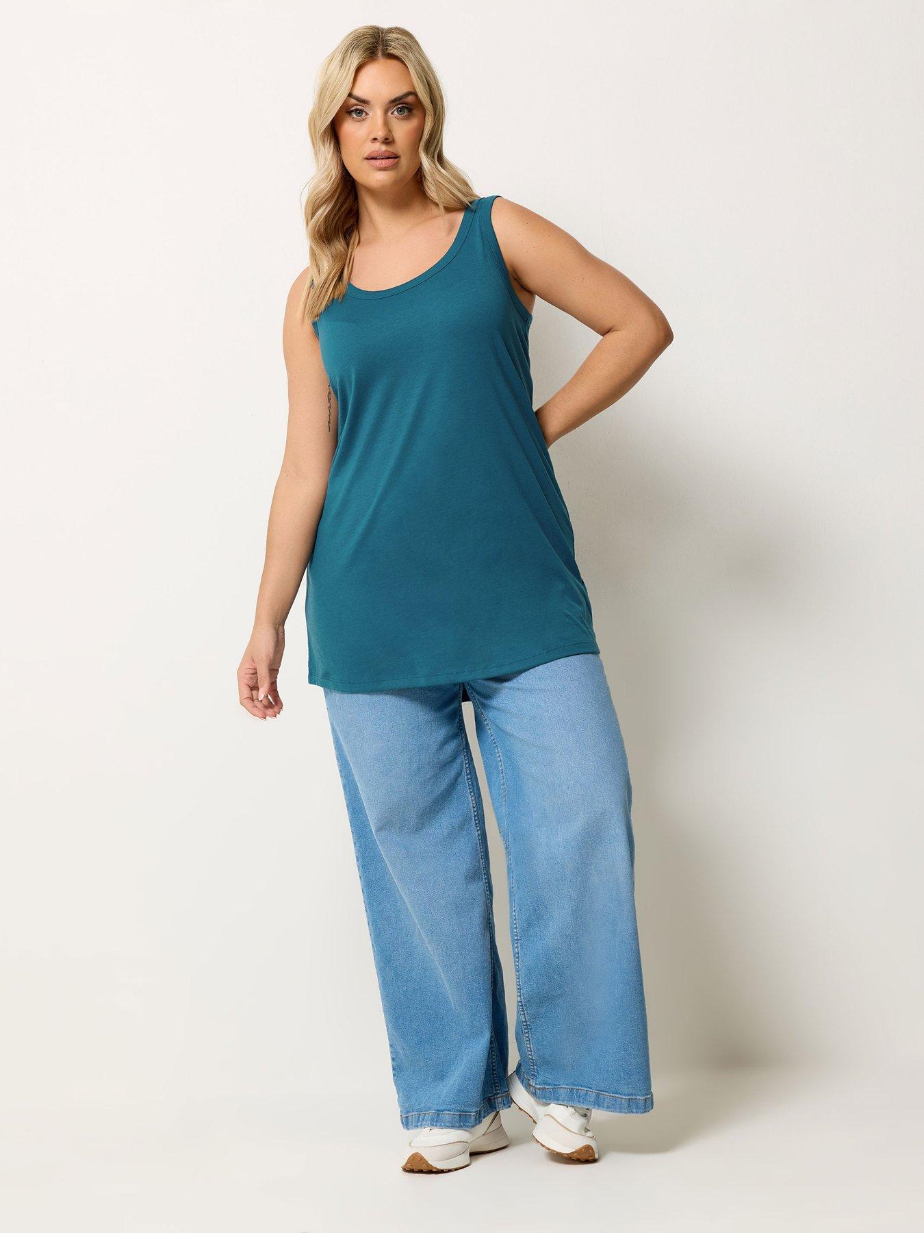 Image 4 of 6 of Yours Curve 2 Pack Core Basic Vests - Multi