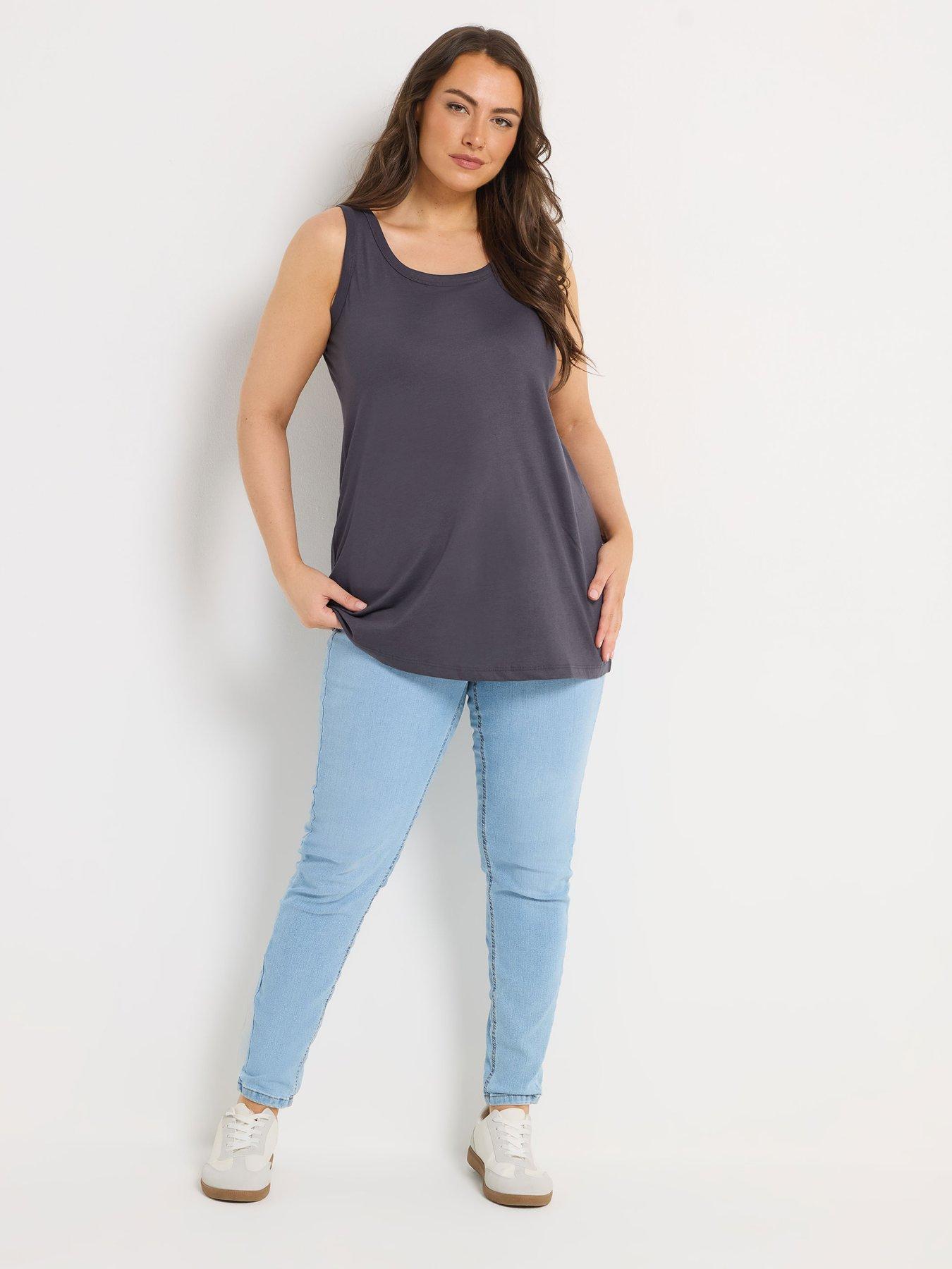  image of yours-curve-3-pack-core-basic-vests-grey