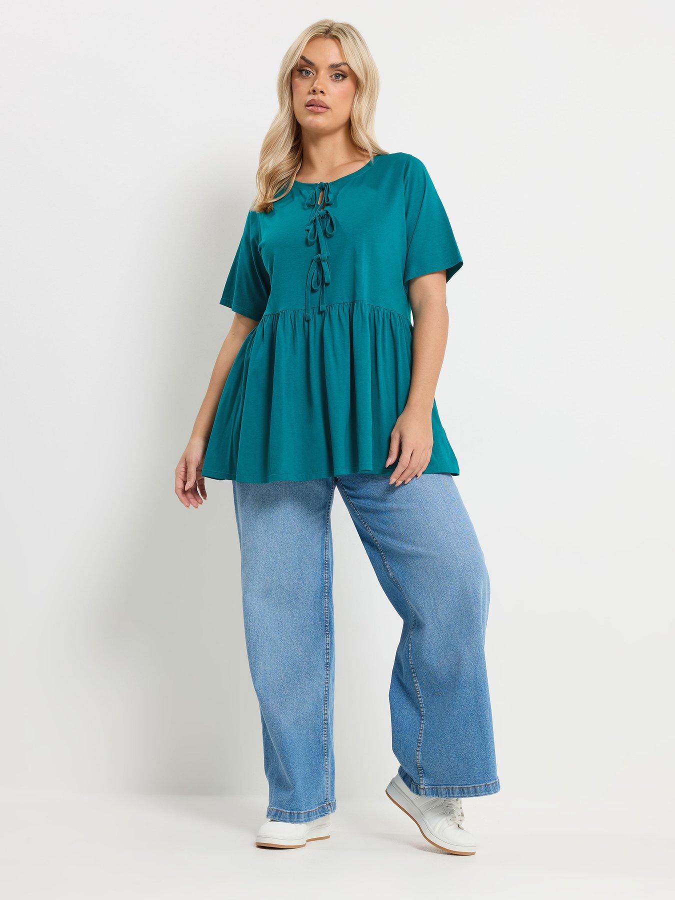  image of yours-curve-bow-front-peplum-top