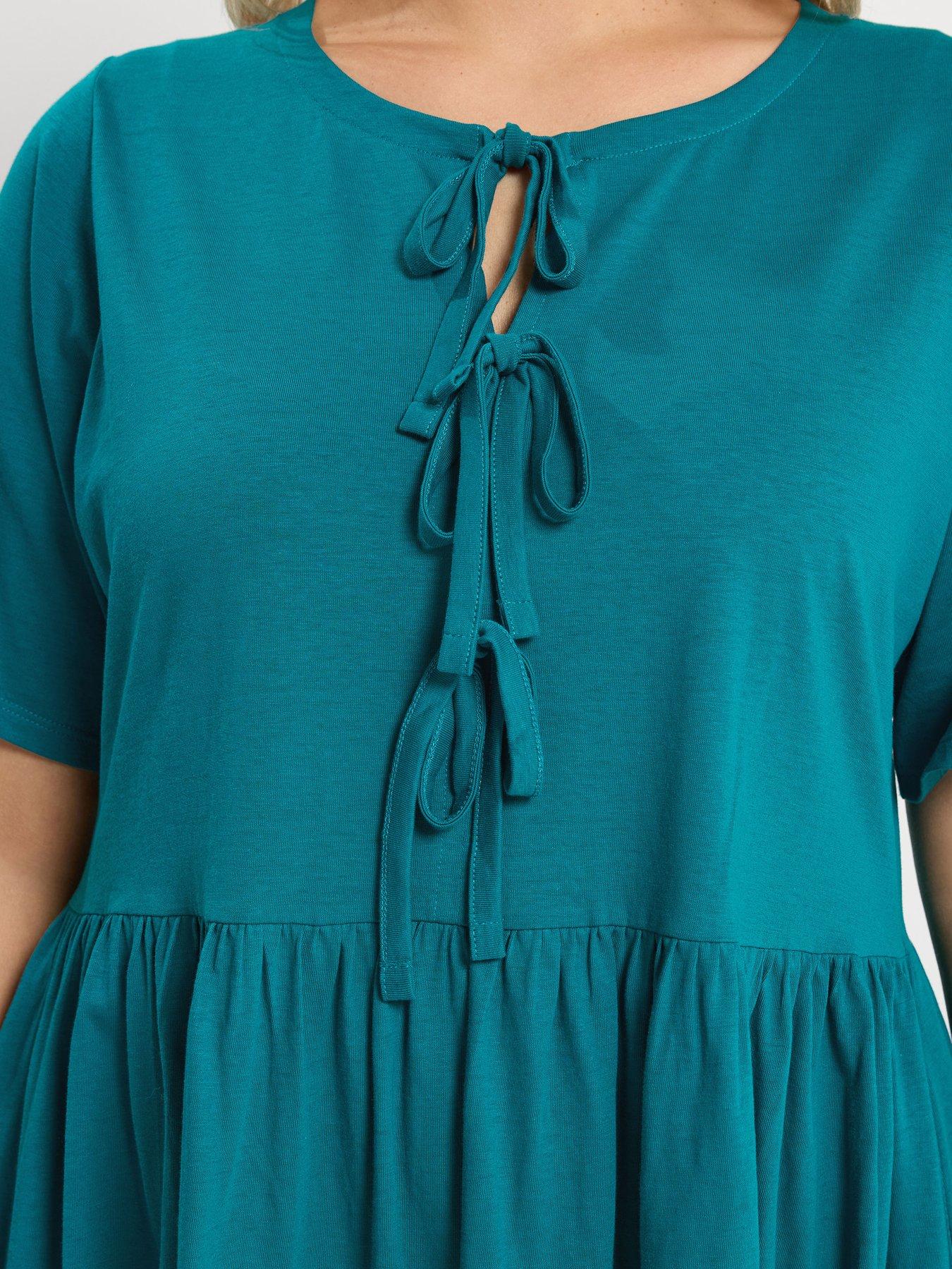  image of yours-curve-bow-front-peplum-top