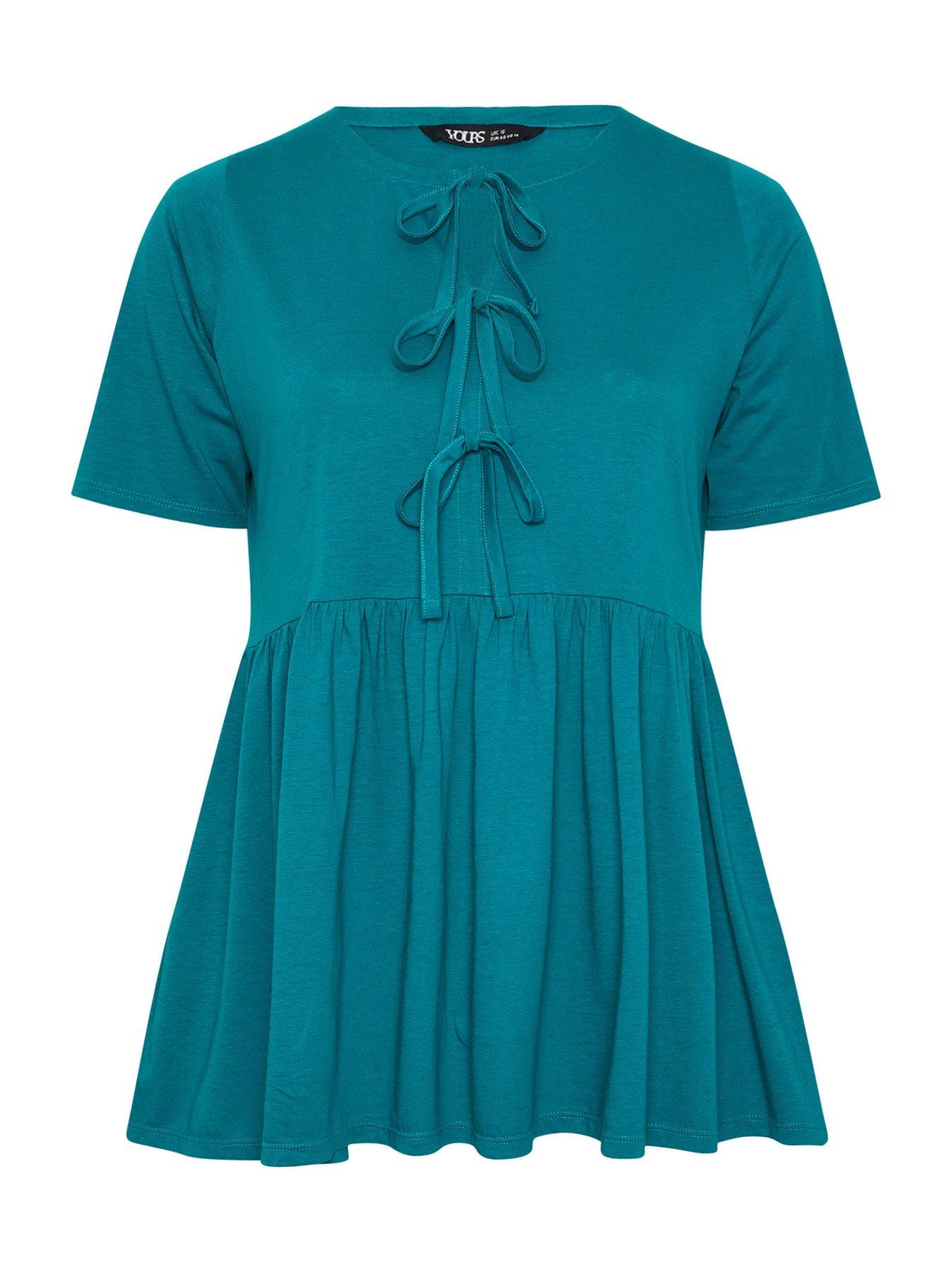  image of yours-curve-bow-front-peplum-top