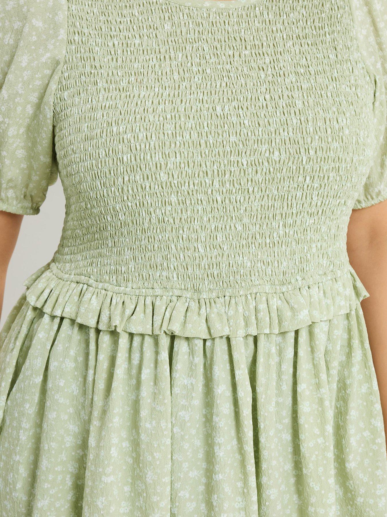 Image 4 of 5 of Yours Curve Texture Shirred Peplum Top