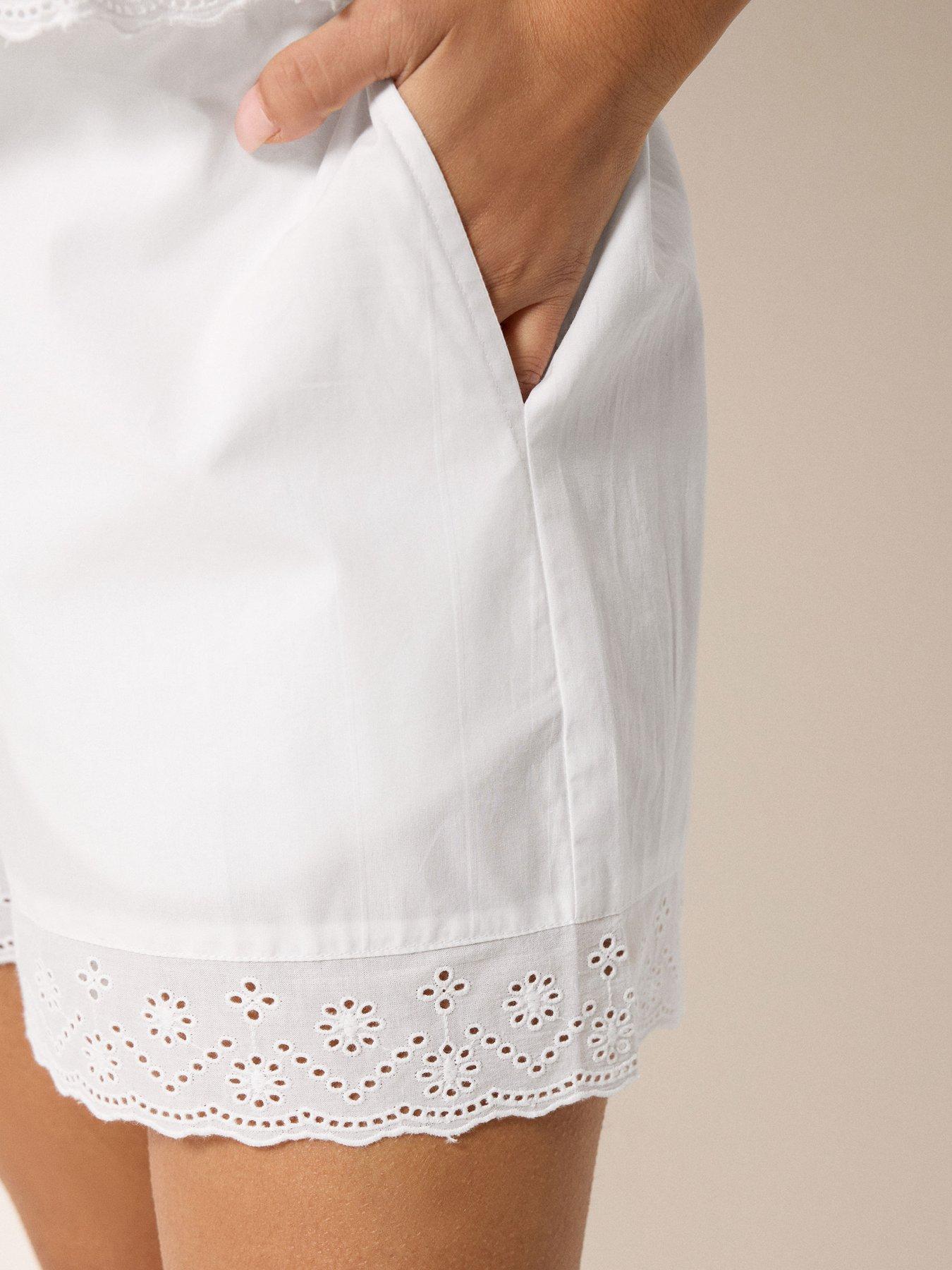 Image 4 of 5 of PixieGirl Petite Broderie Trim Shorts