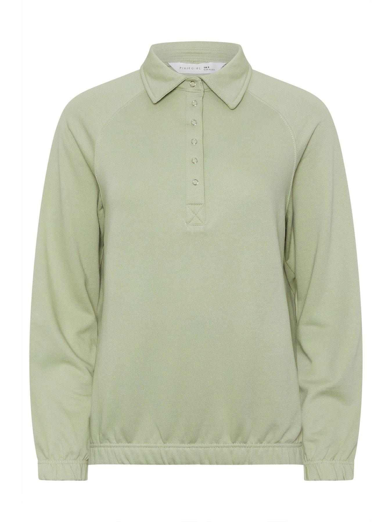 Image 5 of 5 of PixieGirl Petite Collar Sweatshirt - Green