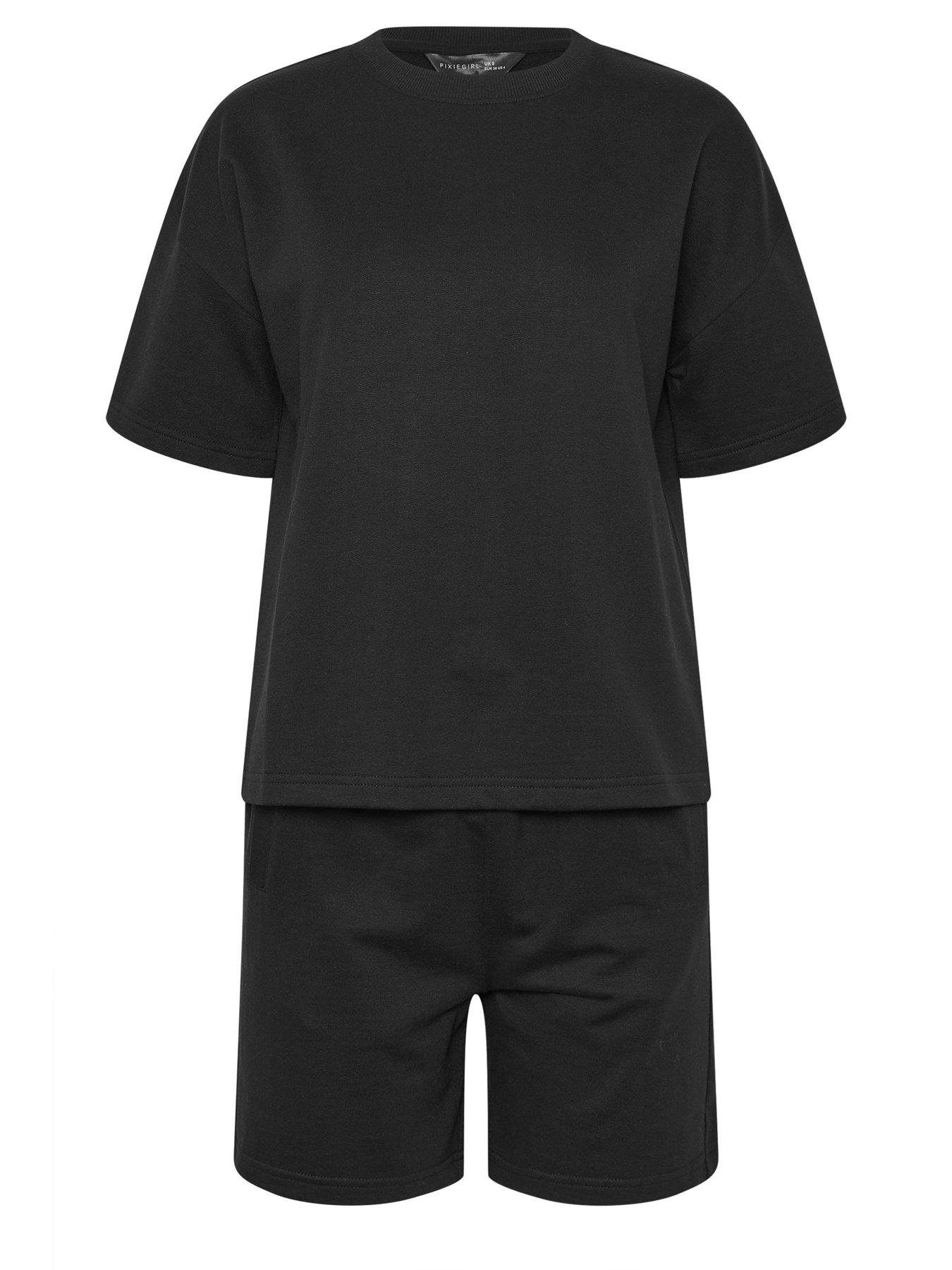 Image 5 of 5 of PixieGirl Petite Sweat Short Set - Black