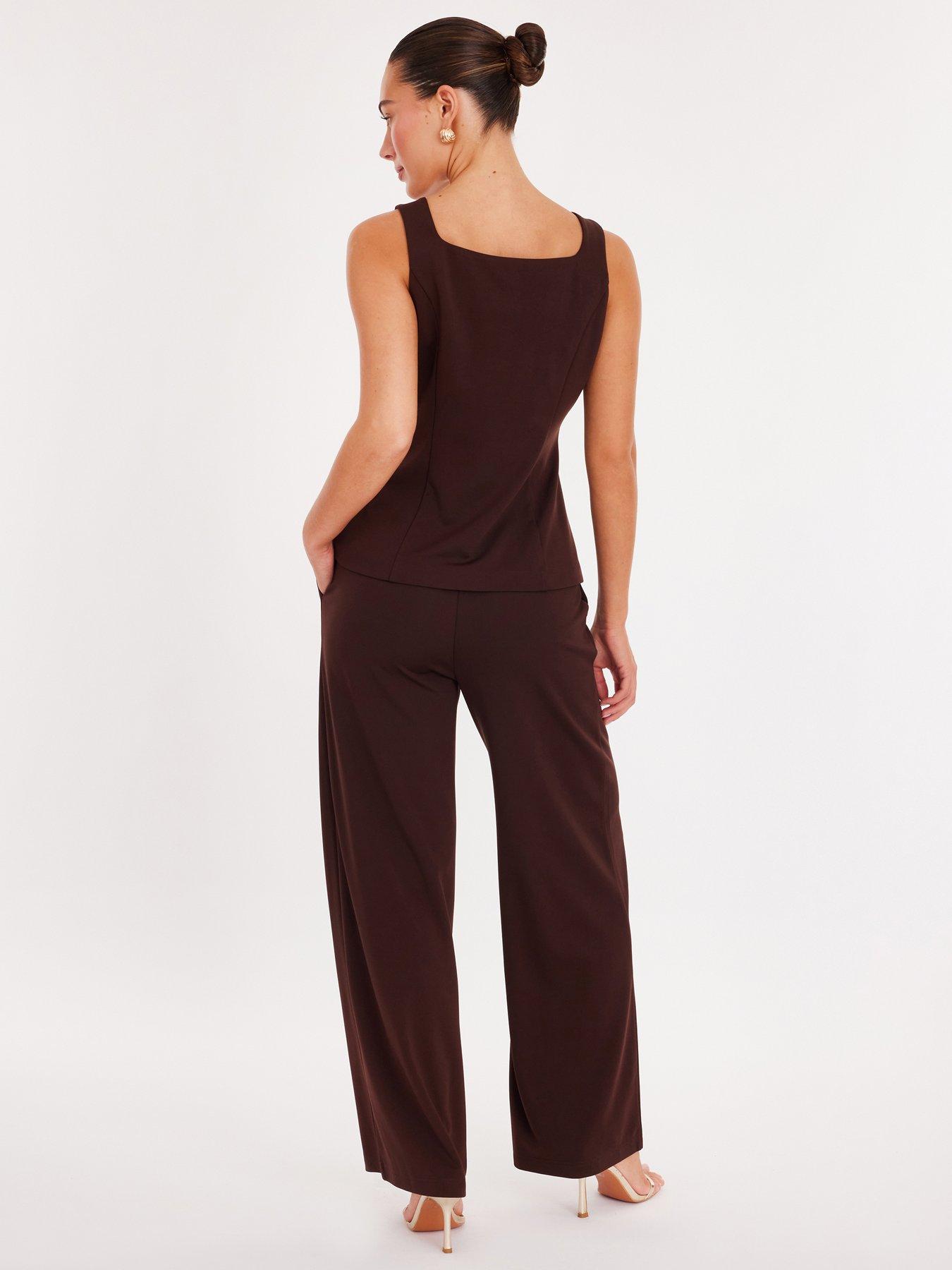  image of quiz-brown-wide-leg-trousers