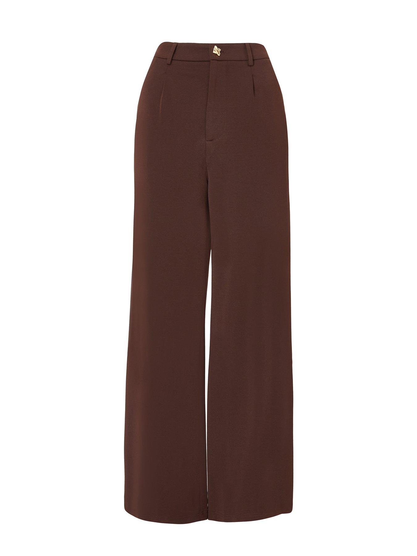  image of quiz-brown-wide-leg-trousers