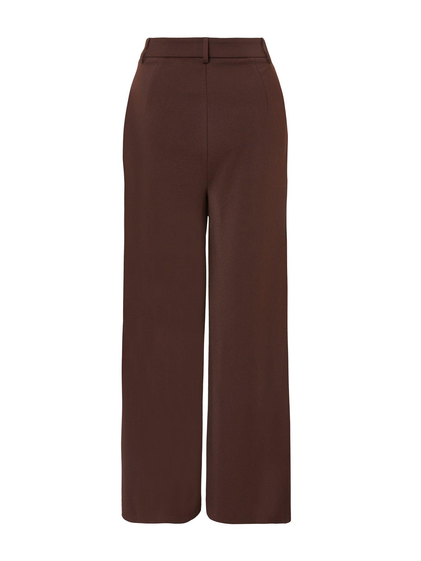  image of quiz-brown-wide-leg-trousers